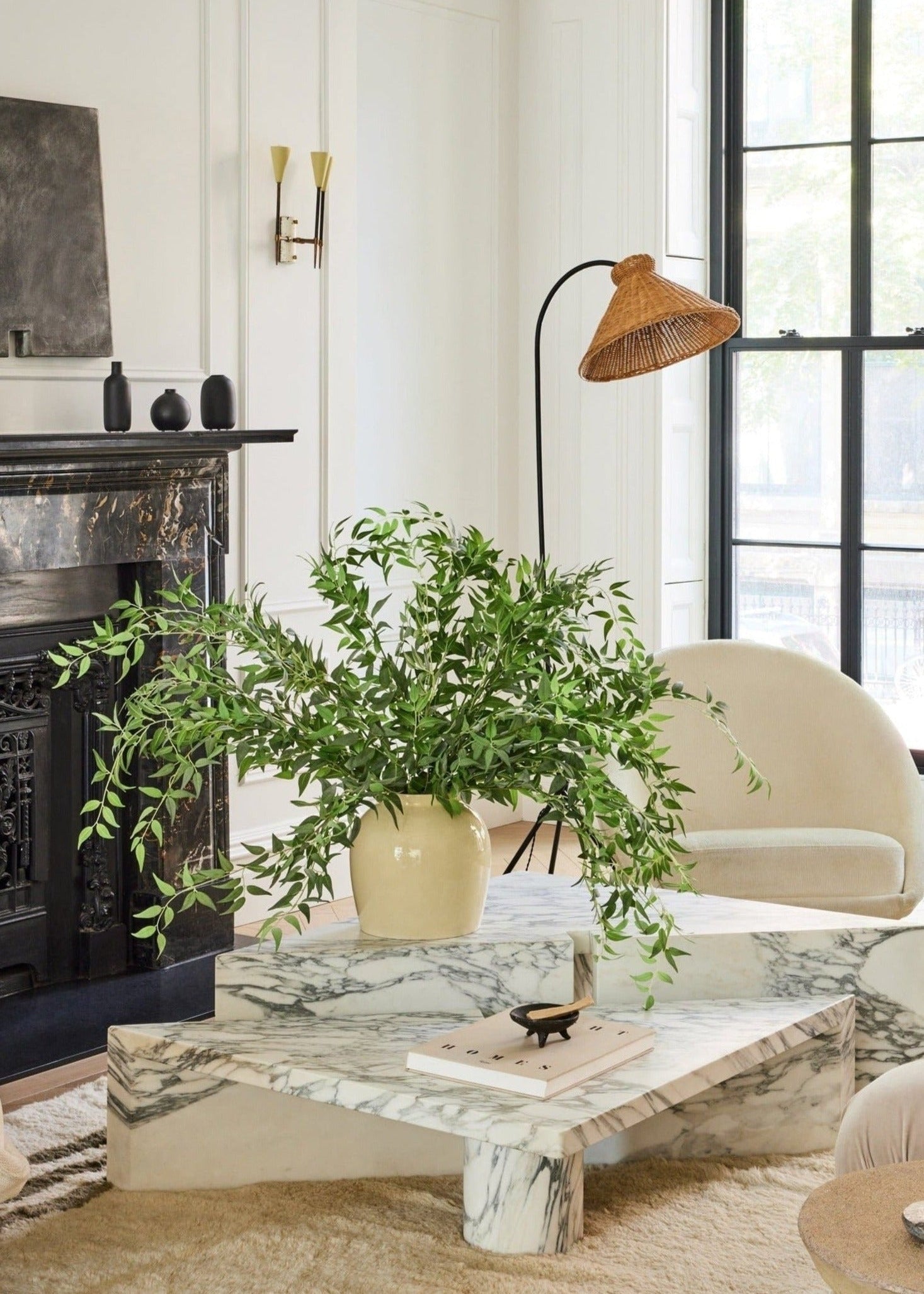Green Artificial Ruscus Bush for Home Decor