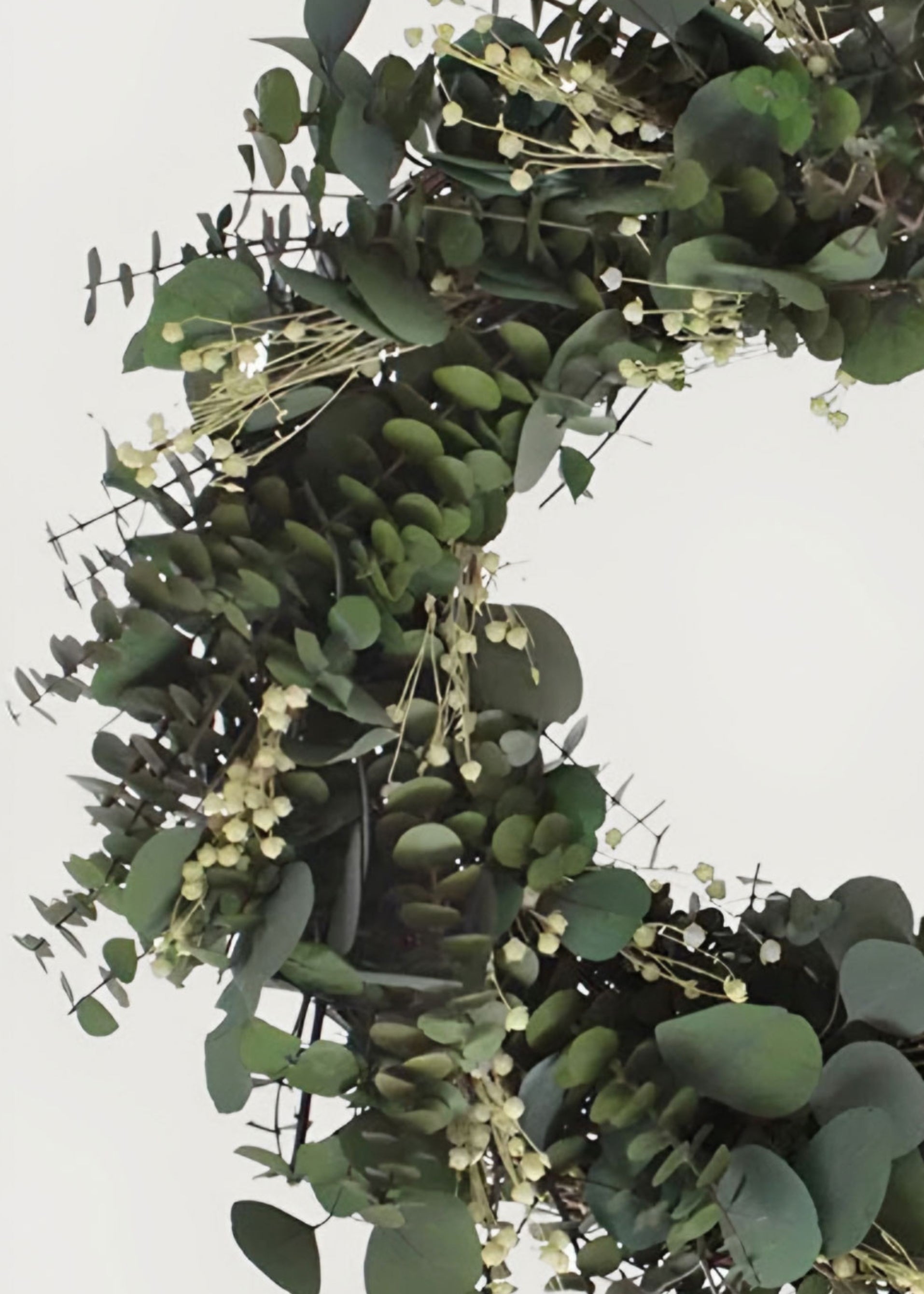 Green Dried Eucalyptus Wreath for Table Centerpiece
