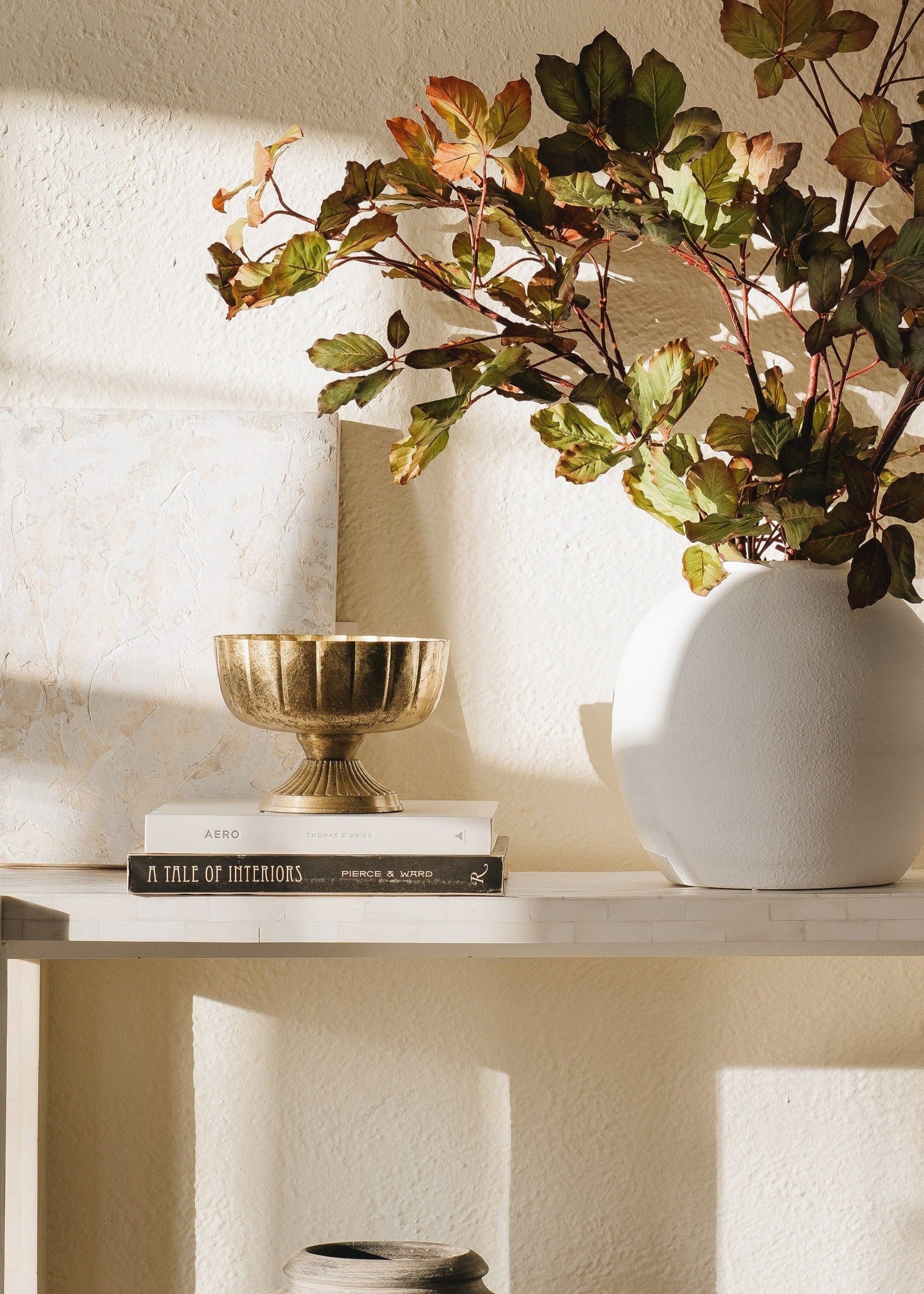 Gold Distressed Gold Metal Compote Bowl for Home Decor