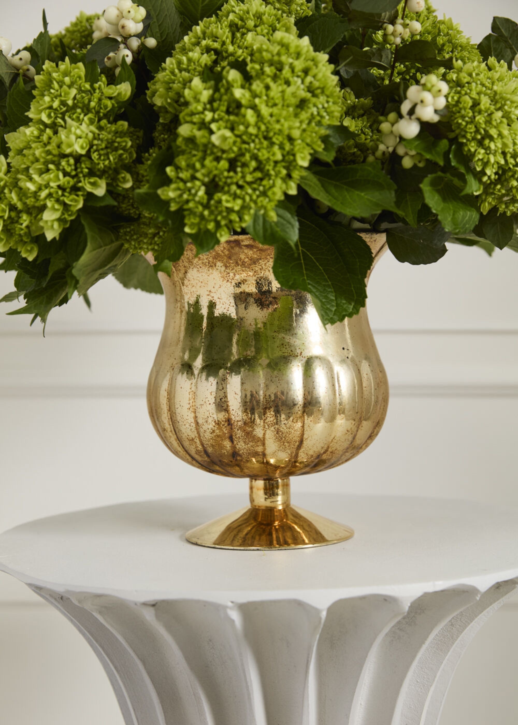 Gold Mercury Glass Raphael Urn Vase for Wedding Decor