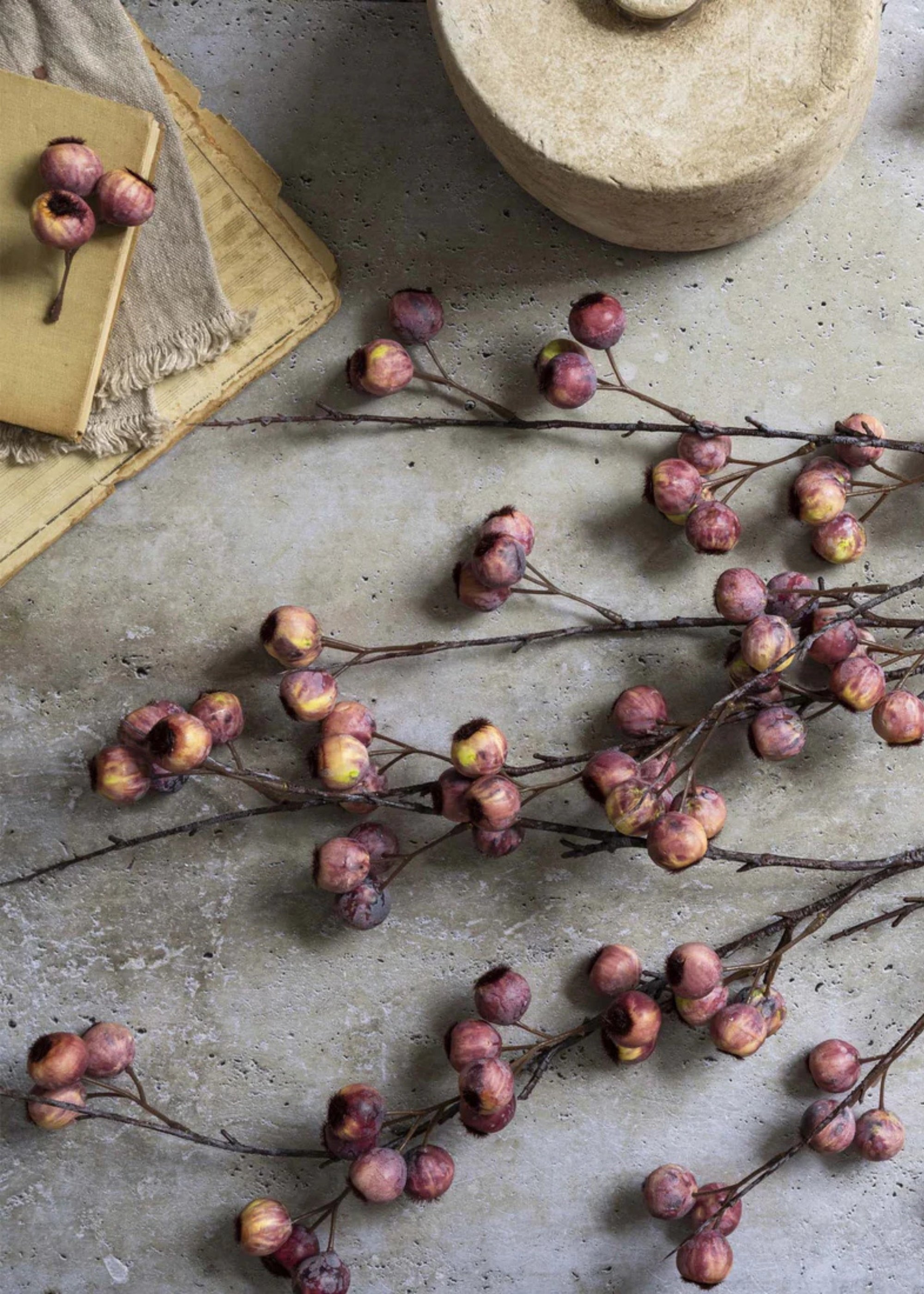 Pink Artificial Berry Branch for Entryway Arrangement