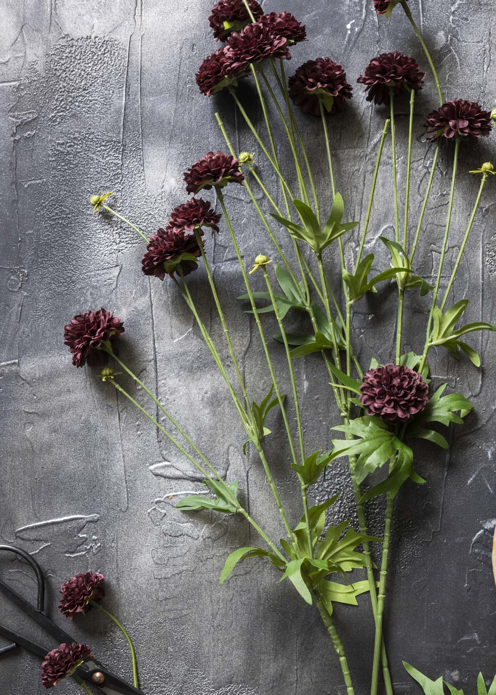 Purple faux wildflower spray for event and vase styling