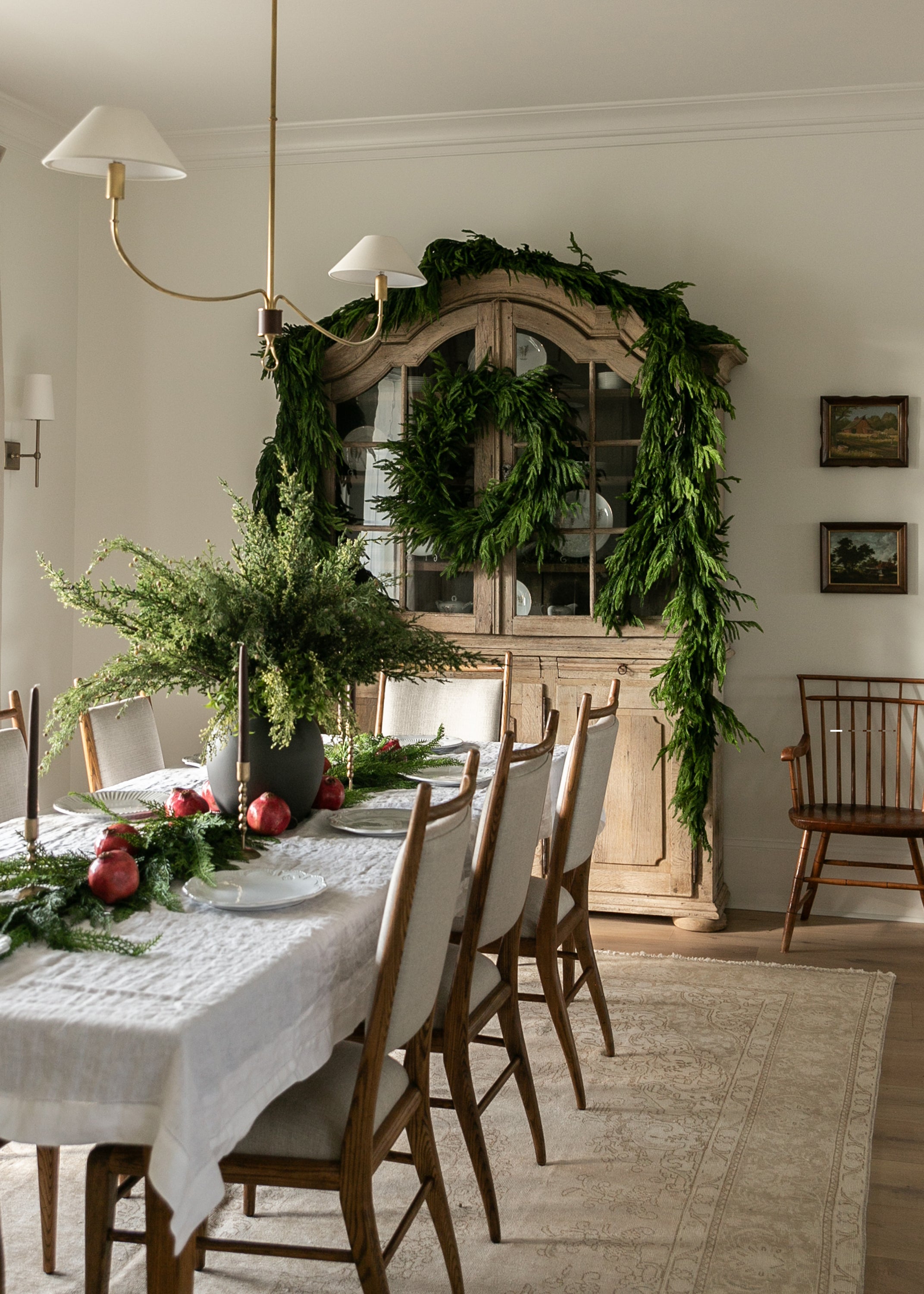 Green Artificial Pine Branch for Table Centerpiece