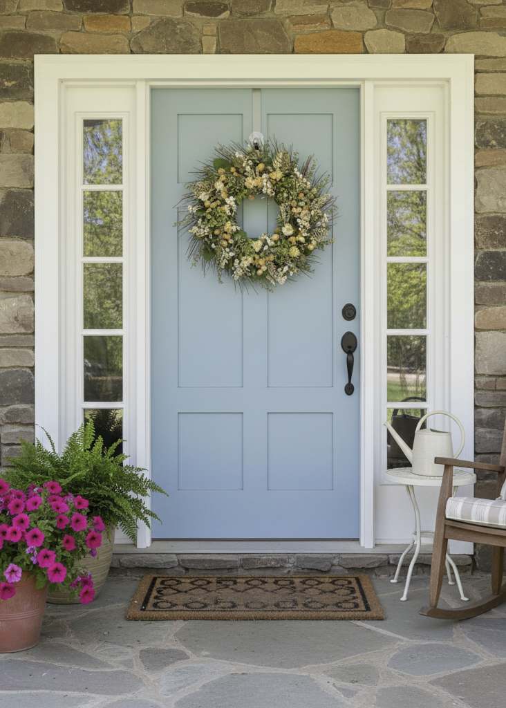 Cream Green Dried Eucalyptus Wreath for Home Decor