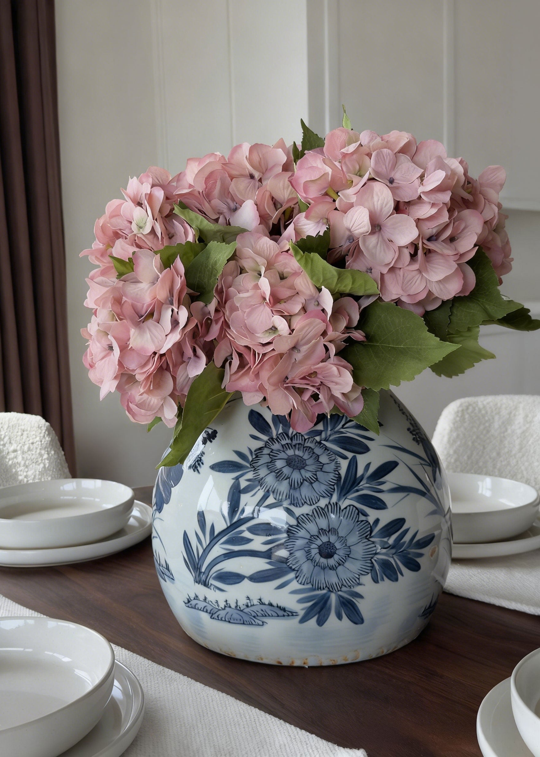 Pink Artificial Hydrangea Stem for Home Decor