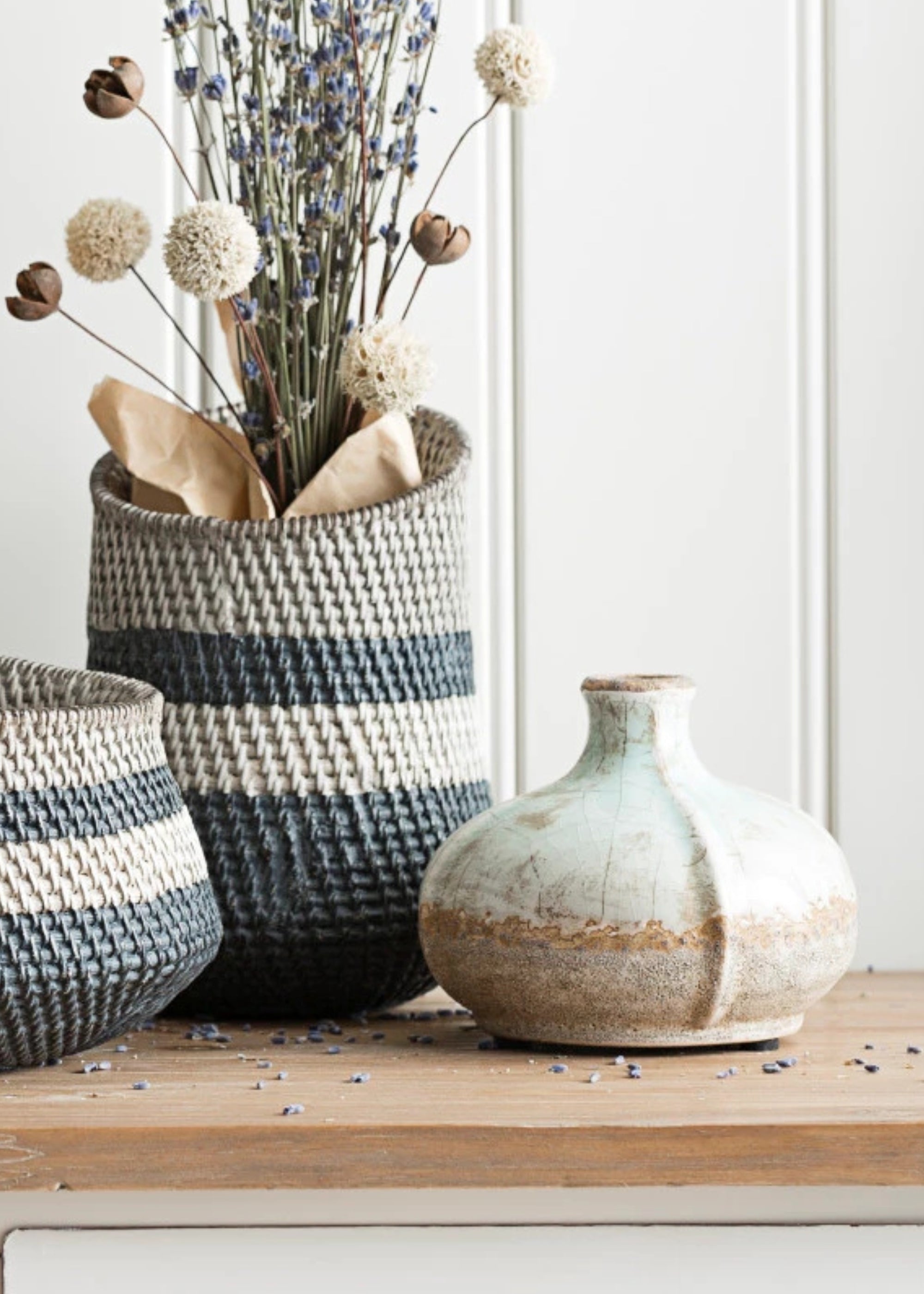 Set Watertight Terra Cotta Distressed Bud Vases for Home Decor