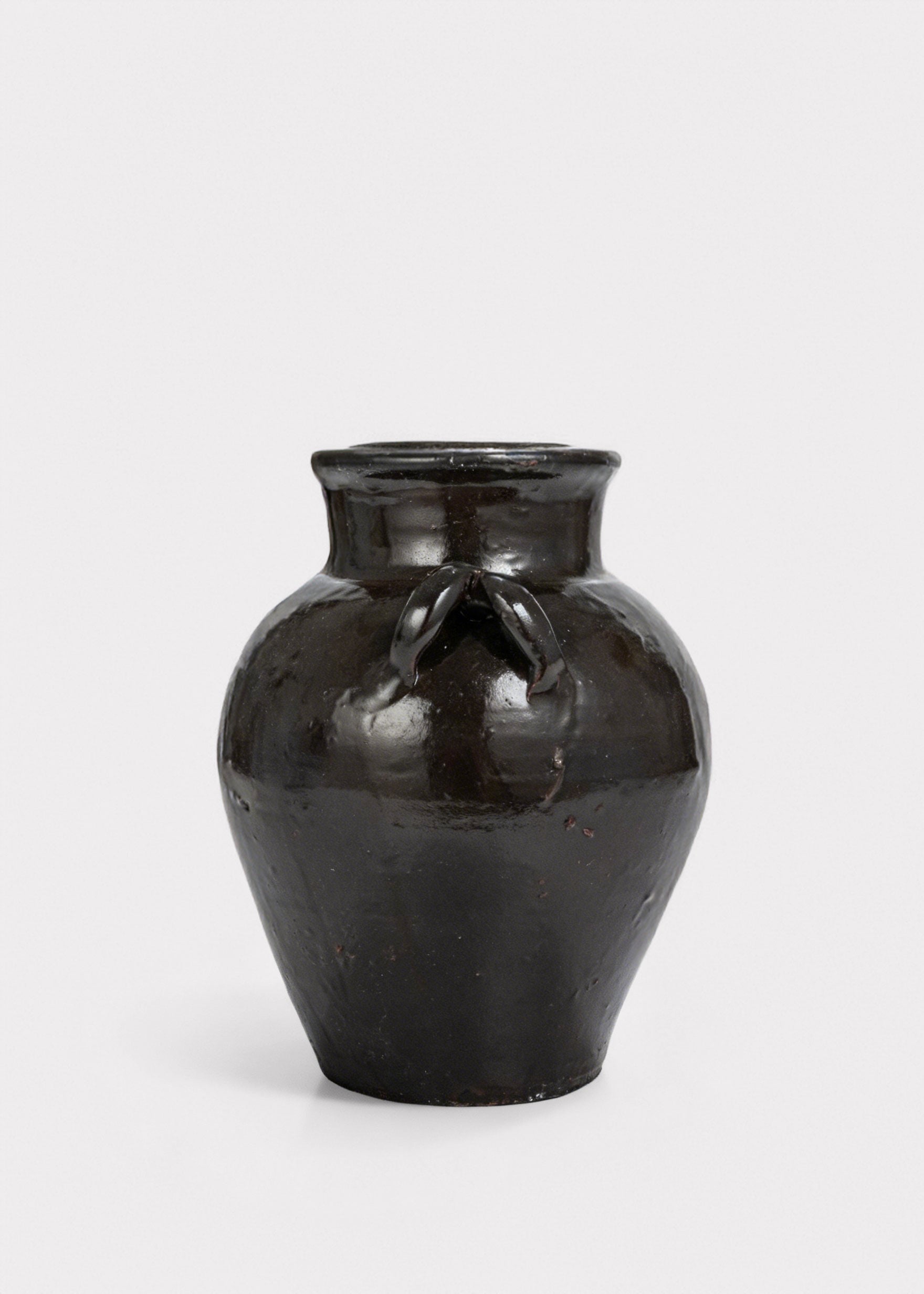 Brown Large Distressed Clay Jar Vase for Table Centerpiece