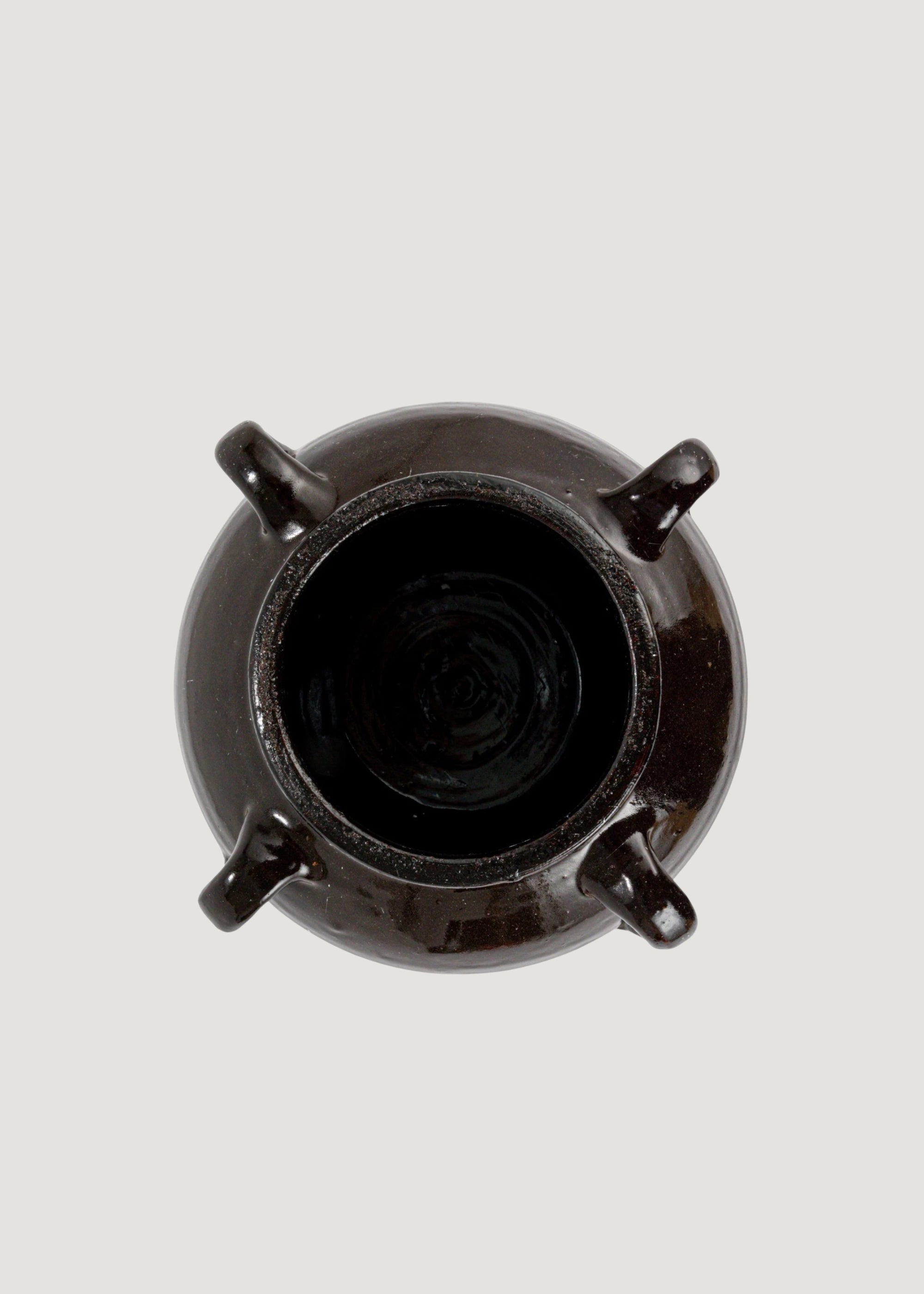 Brown Distressed Clay Round Jar Vase for Wedding Decor