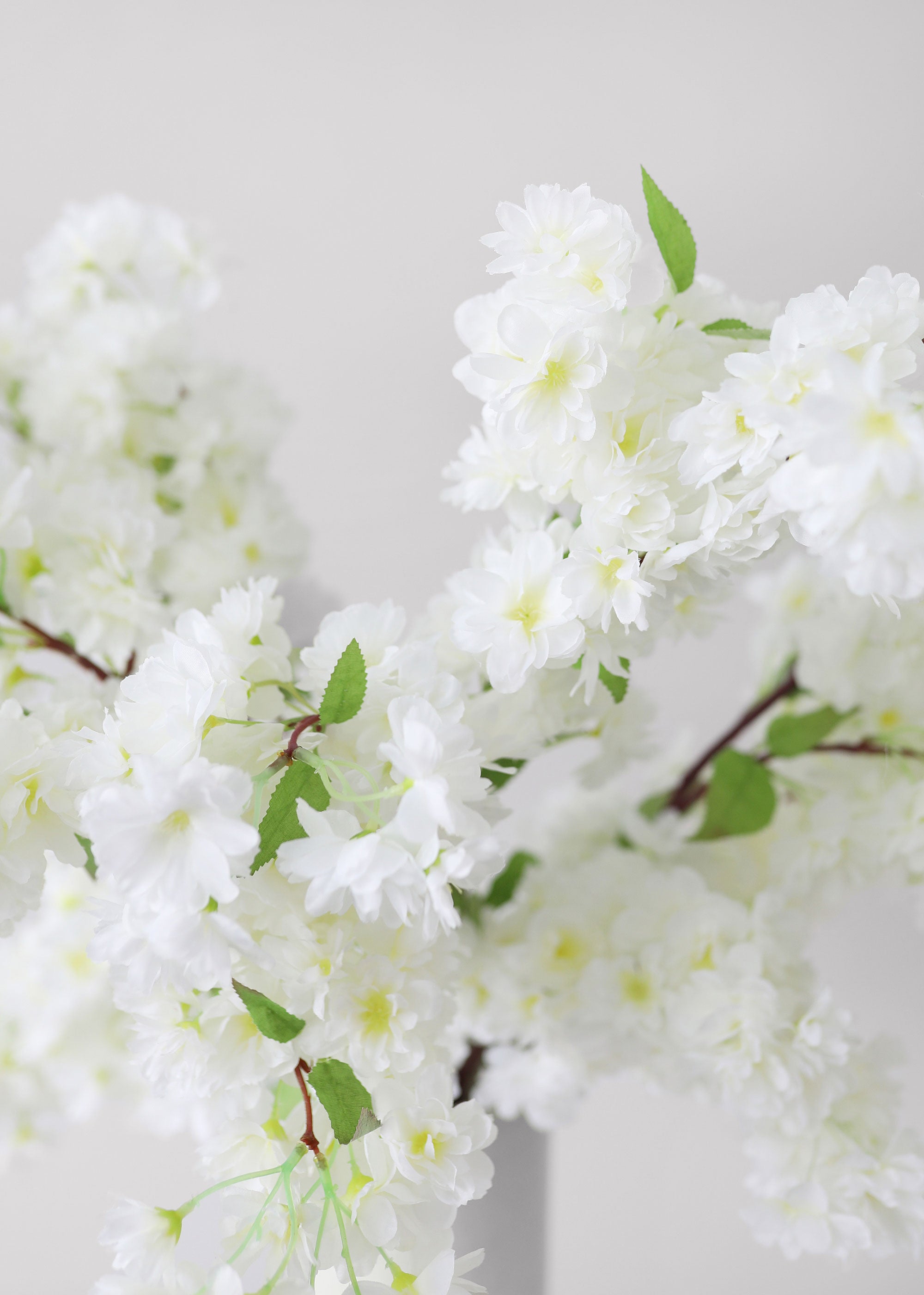 Cream Artificial Cherry Blossom Stem for Table Centerpiece