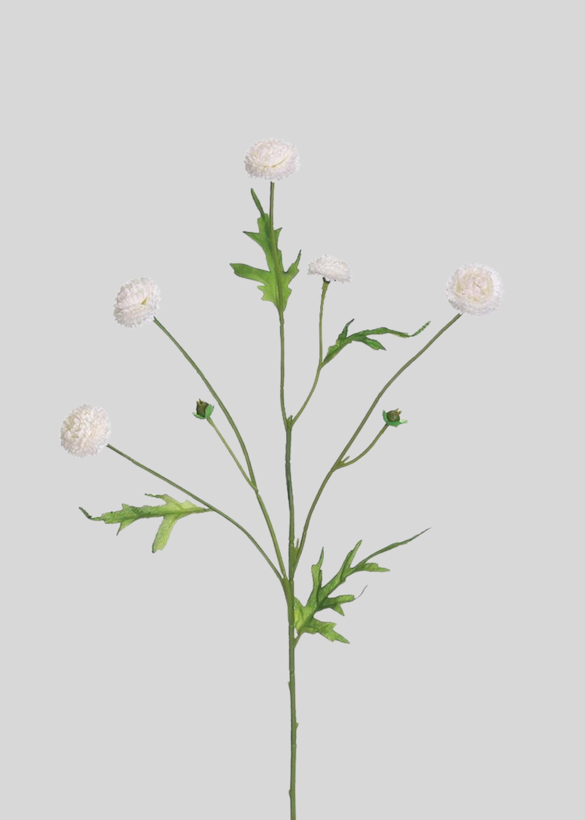 White Artificial Pom Pom Wildflowers for Vase Styling
