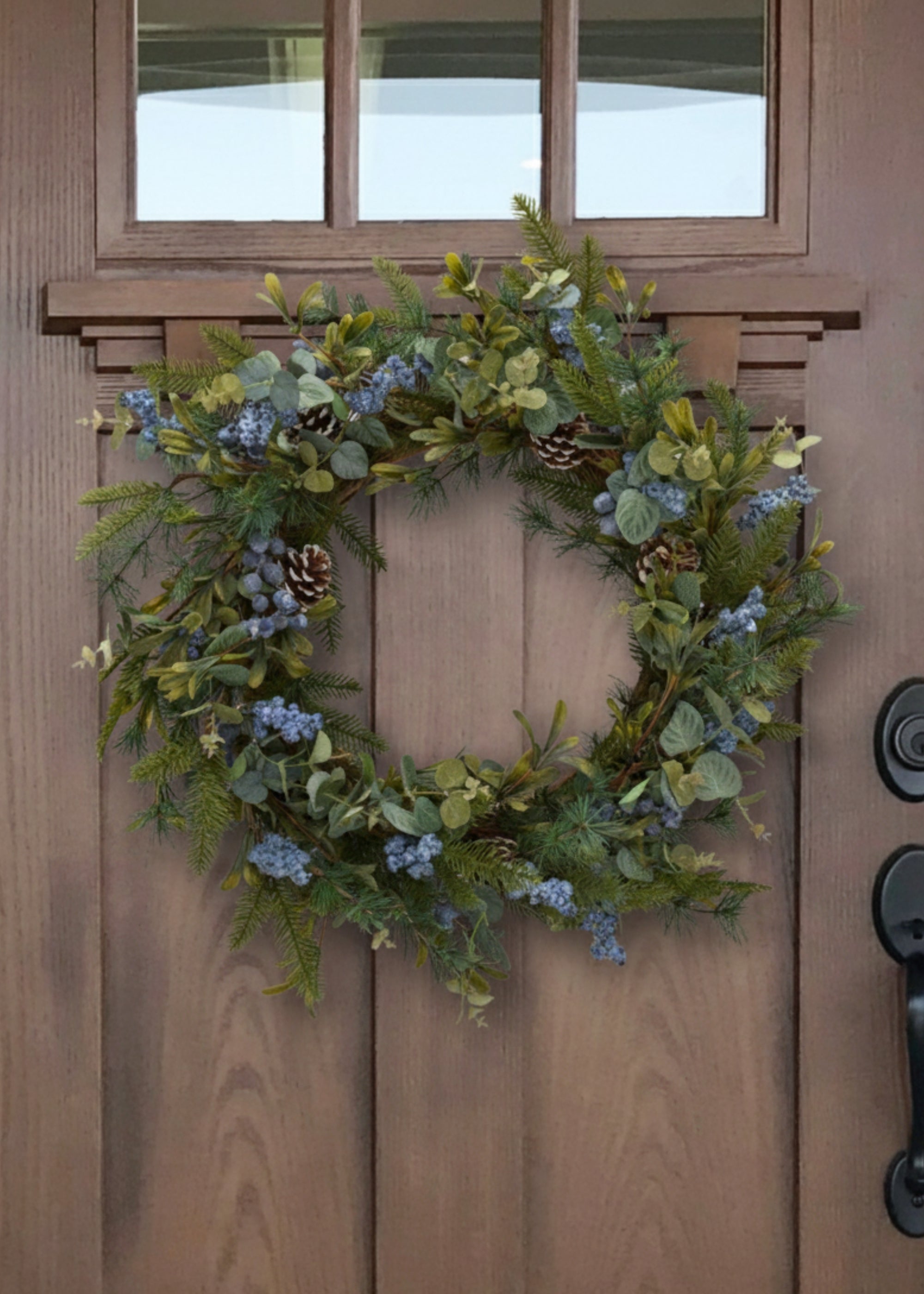 Blue Artificial Berry Wreath for Table Centerpiece