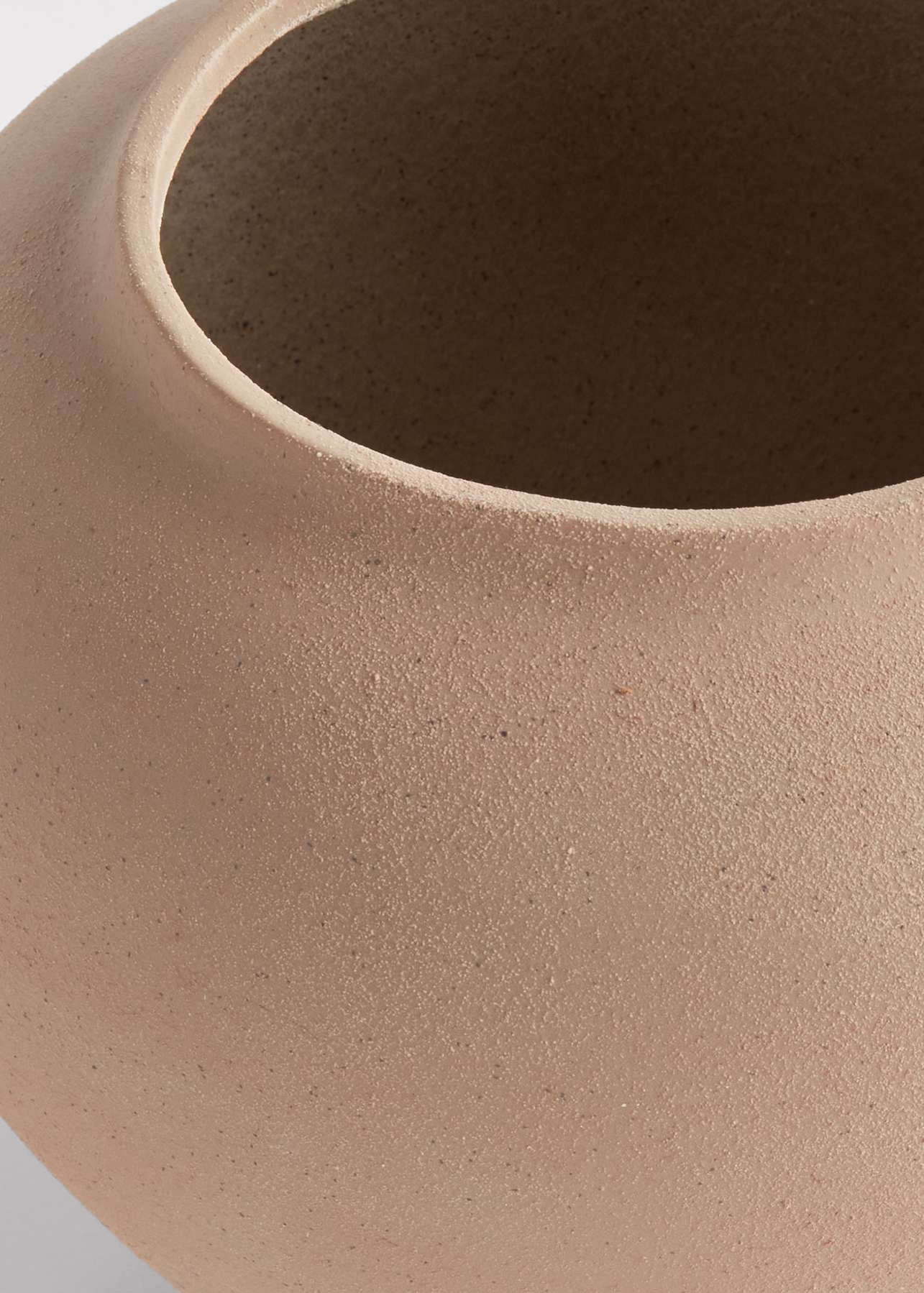 Brown Large Handmade Stoneware Vase for Table Centerpiece