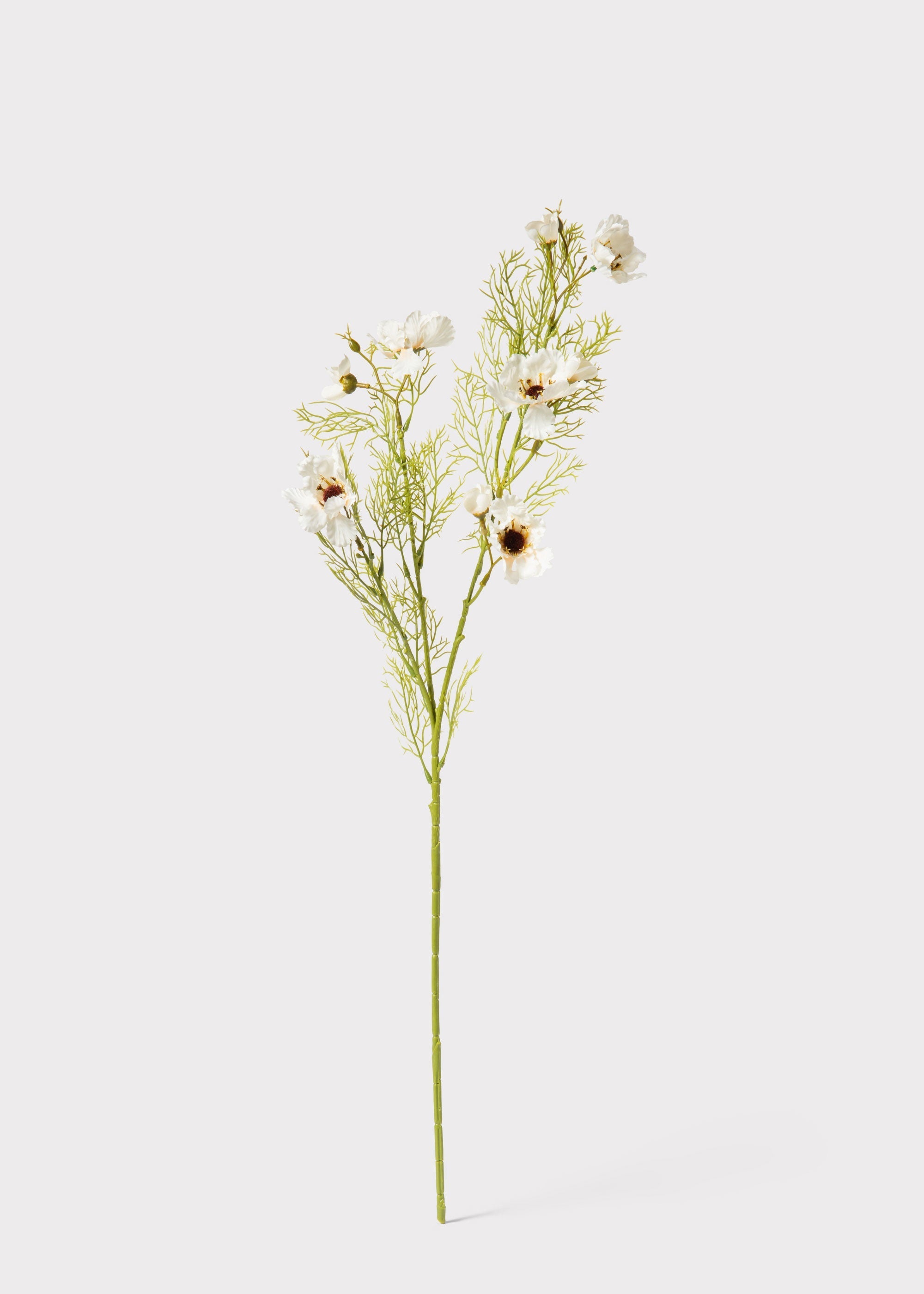 Artificial cosmos flowers arranged for entryway decor