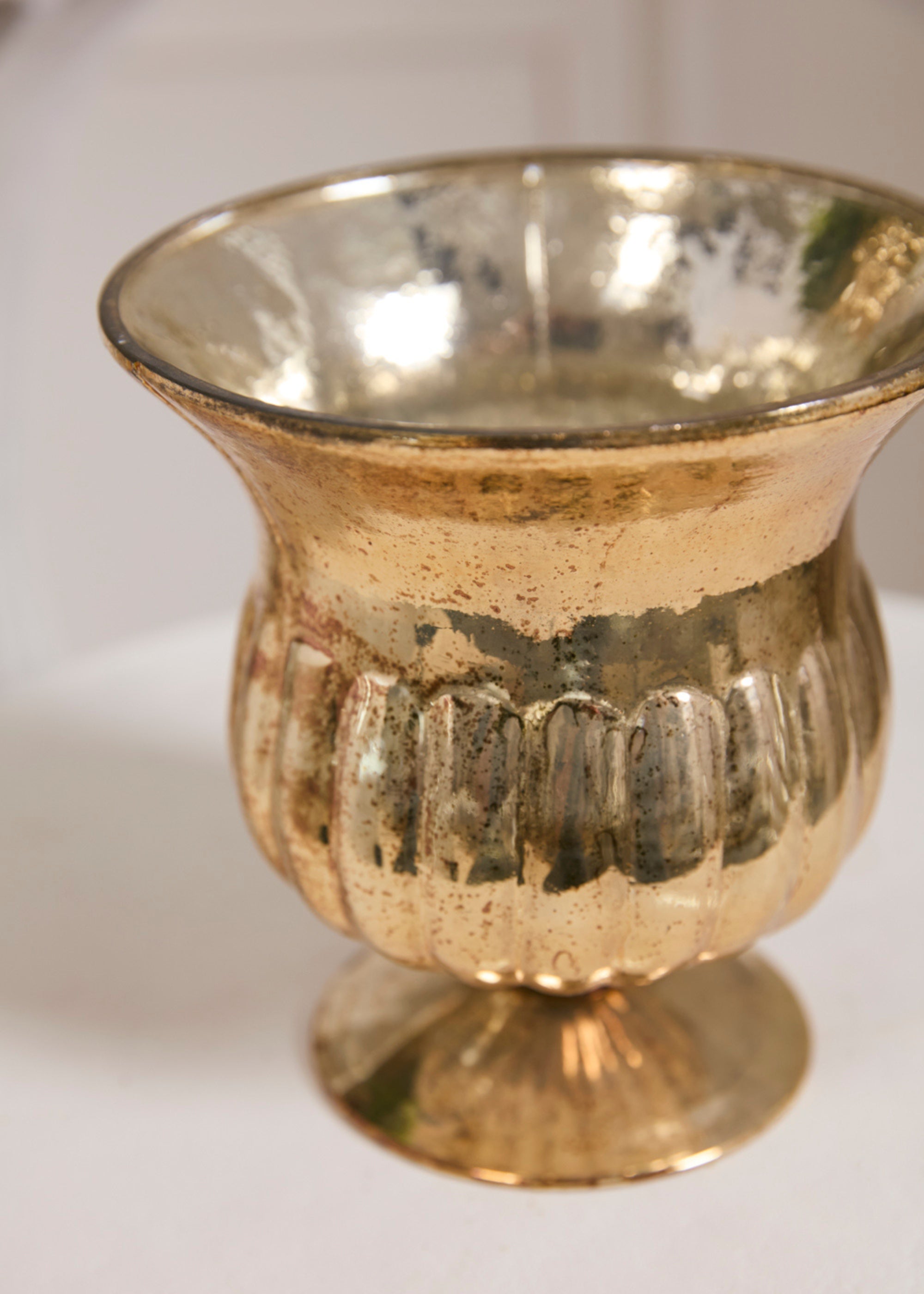 Gold Mercury Glass Raphael Urn Vase for Home Decor
