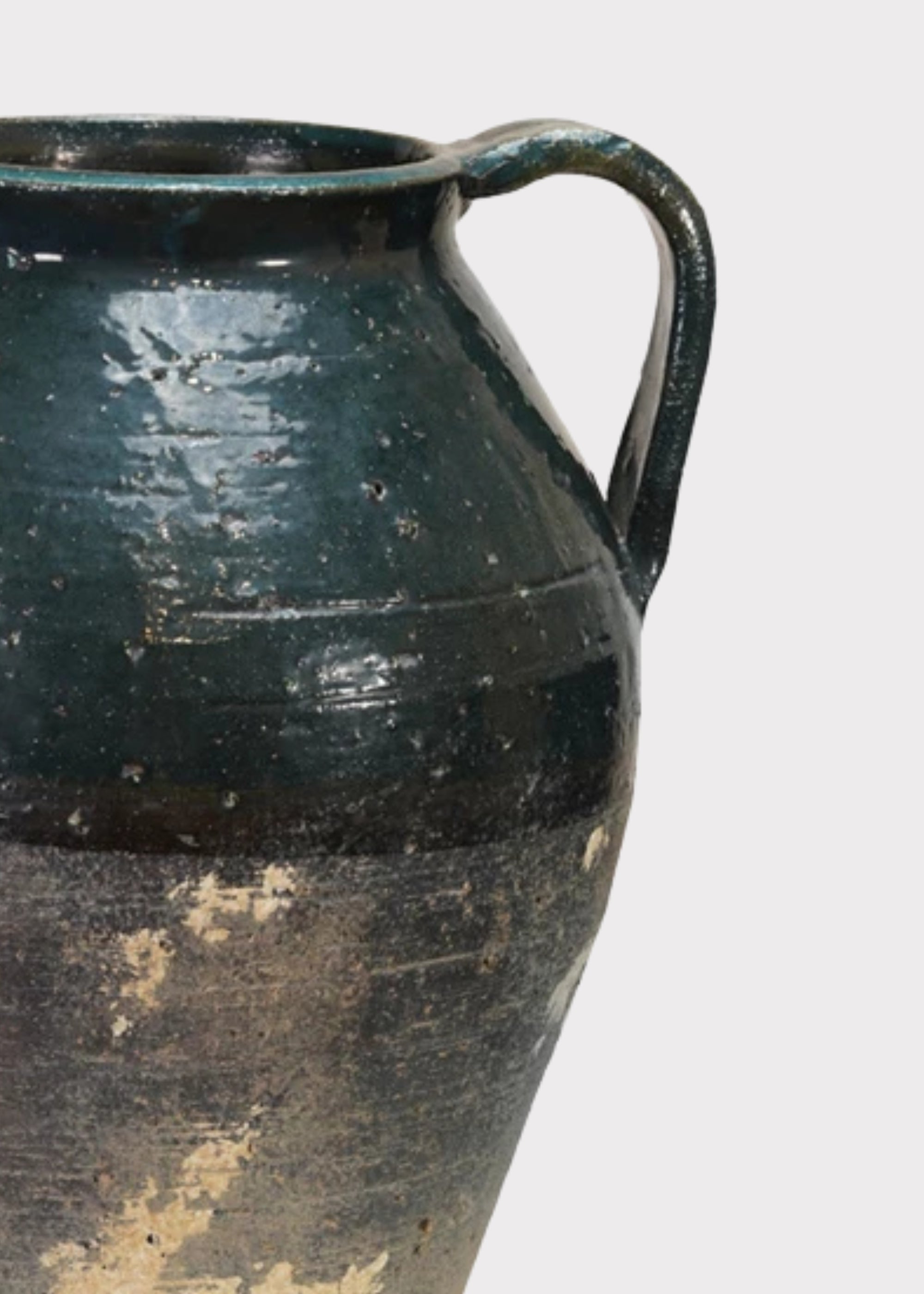 Blue Distressed Terra Cotta Pitcher Vase for Table Centerpiece