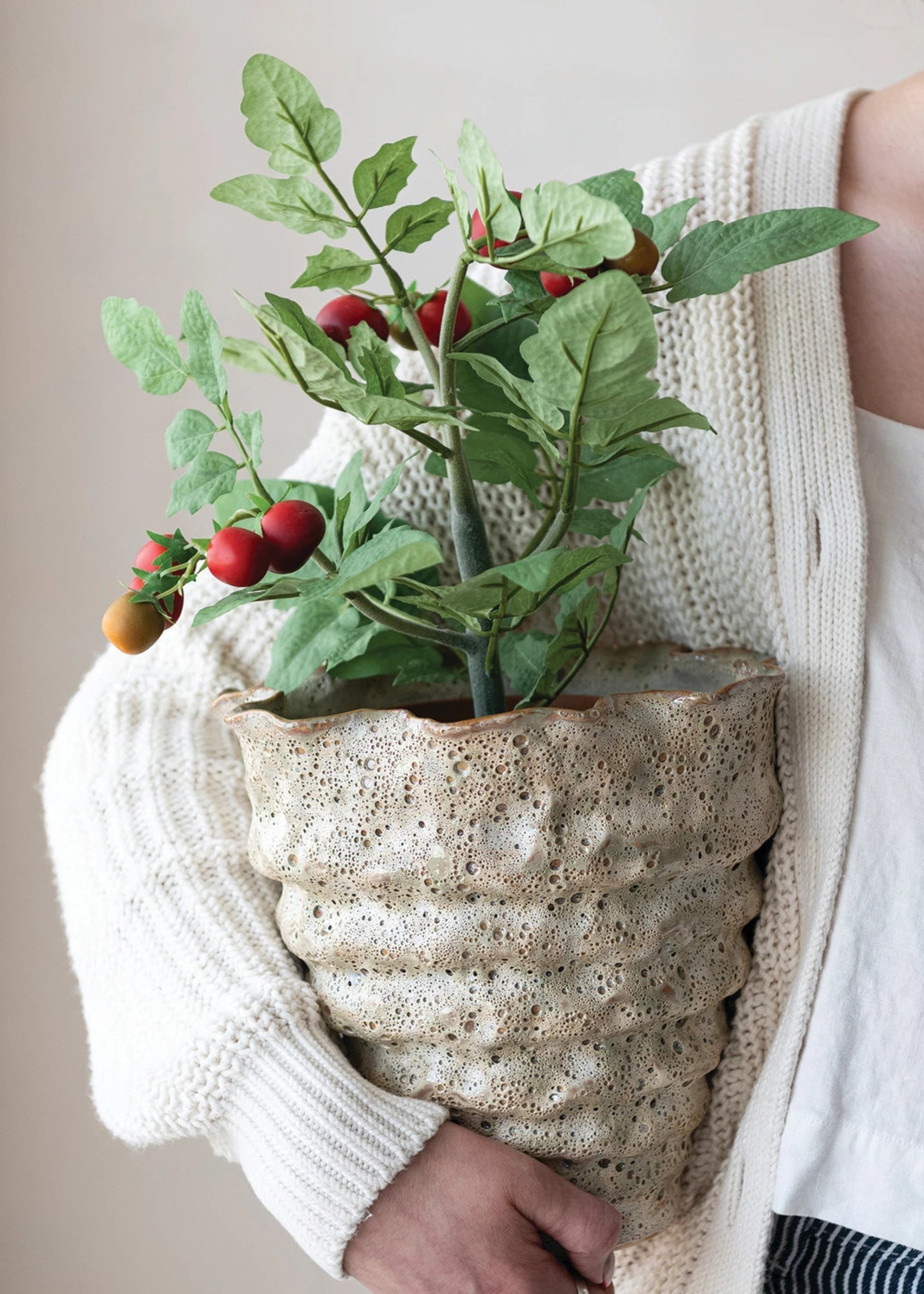 Orange Artificial Potted Tomato for Table Centerpiece
