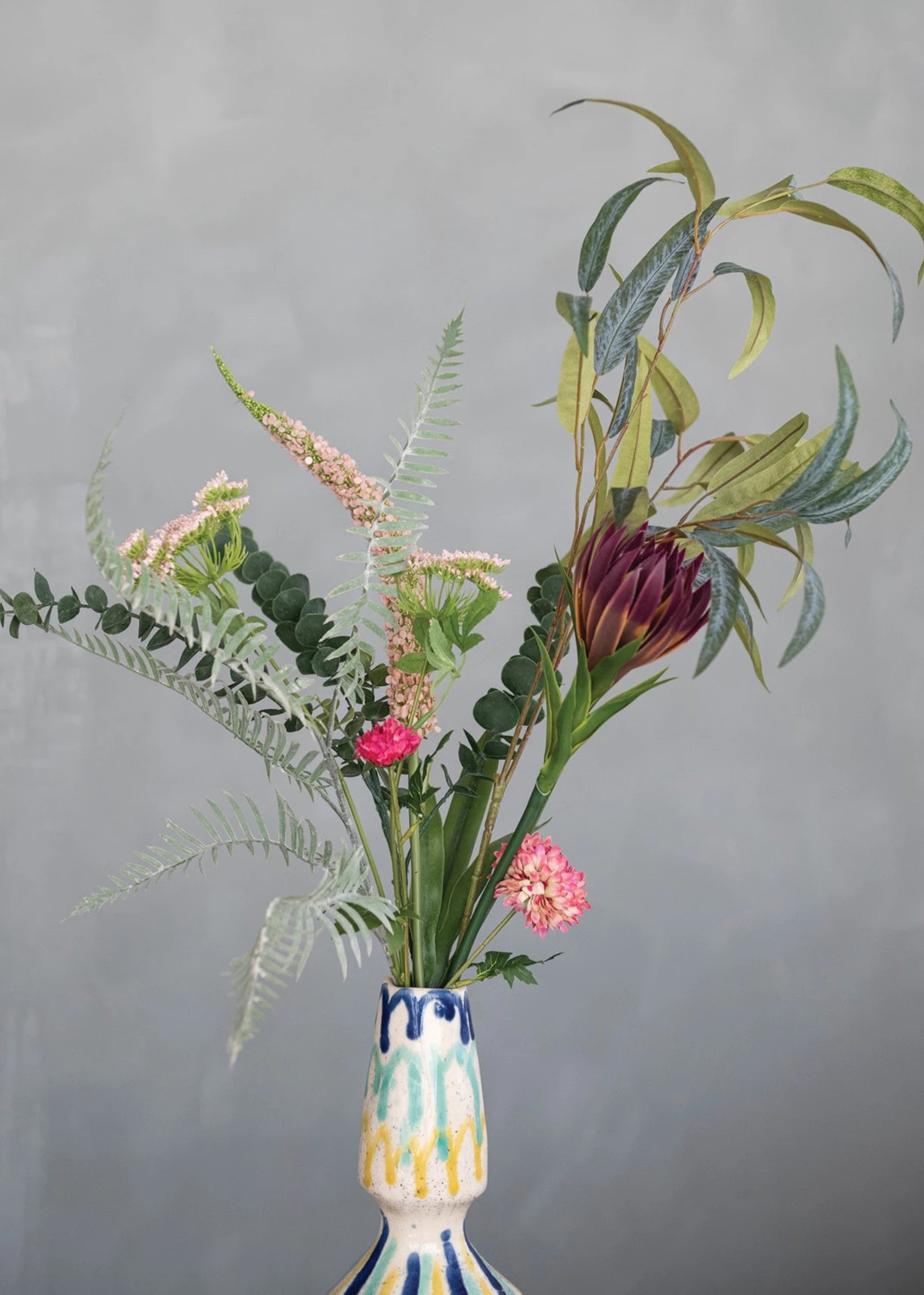 Purple Artificial Eucalyptus Bouquet for Entryway Arrangement