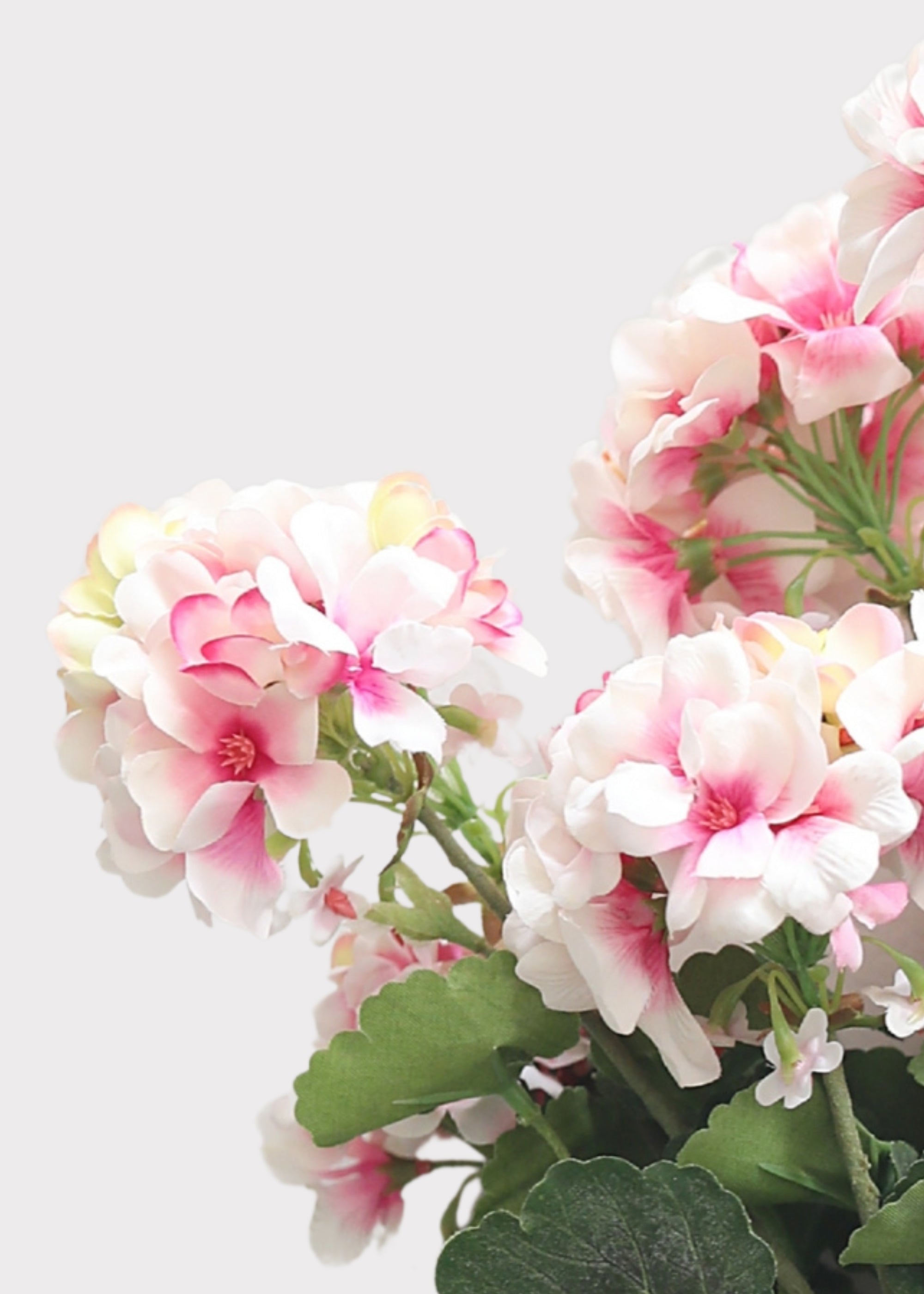 Pink Artificial Geranium Bush for Home Decor