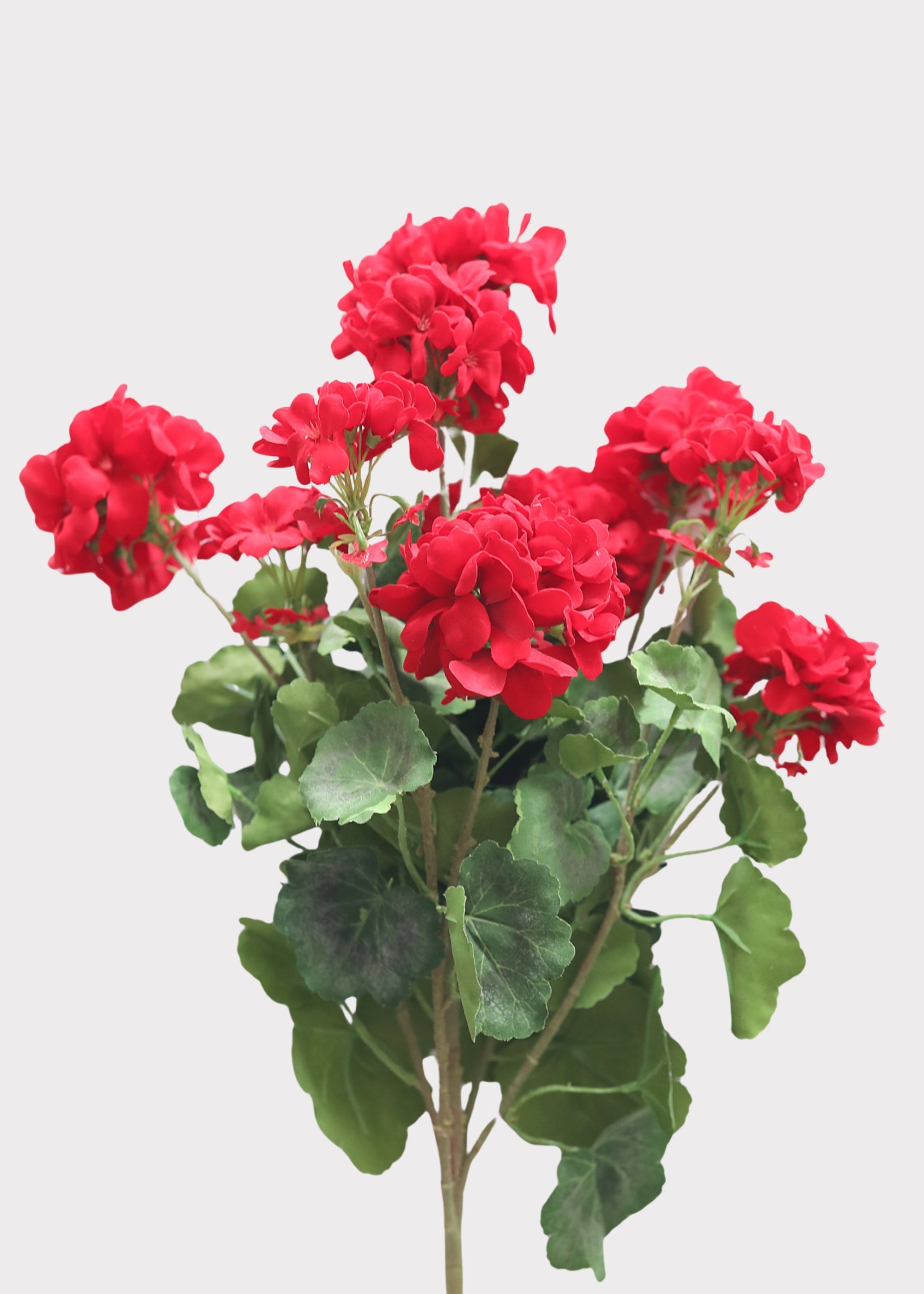 Red Artificial Geranium Bush for Vase Styling