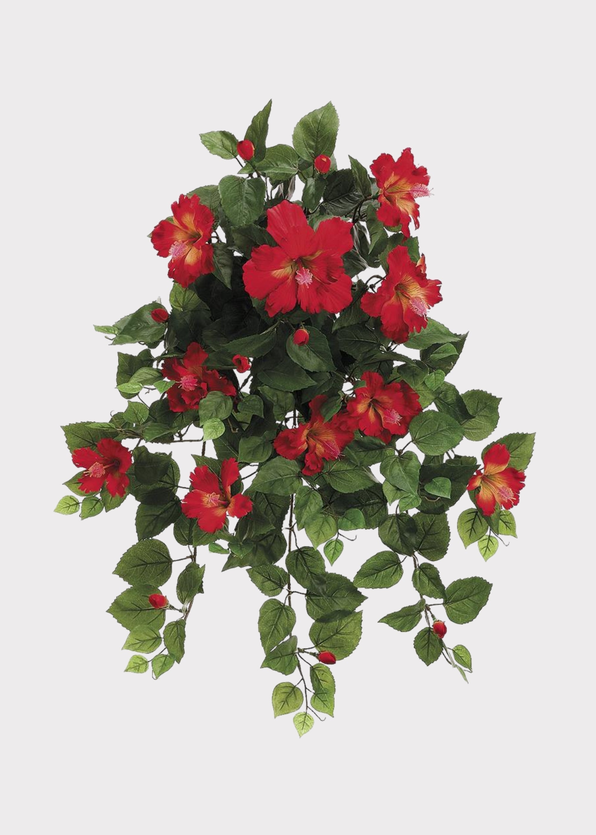 Red Artificial Hibiscus Bush for Vase Styling