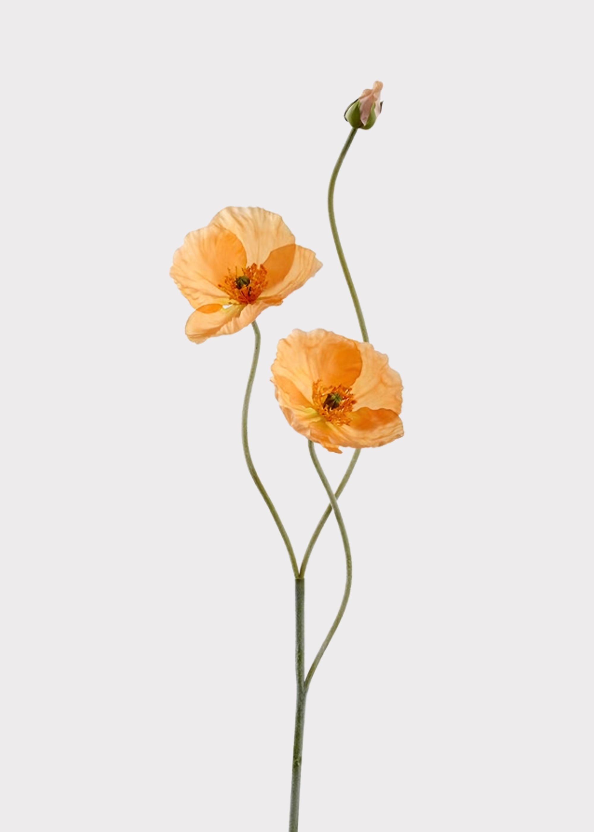 Orange Artificial Poppy Stem for Vase Styling