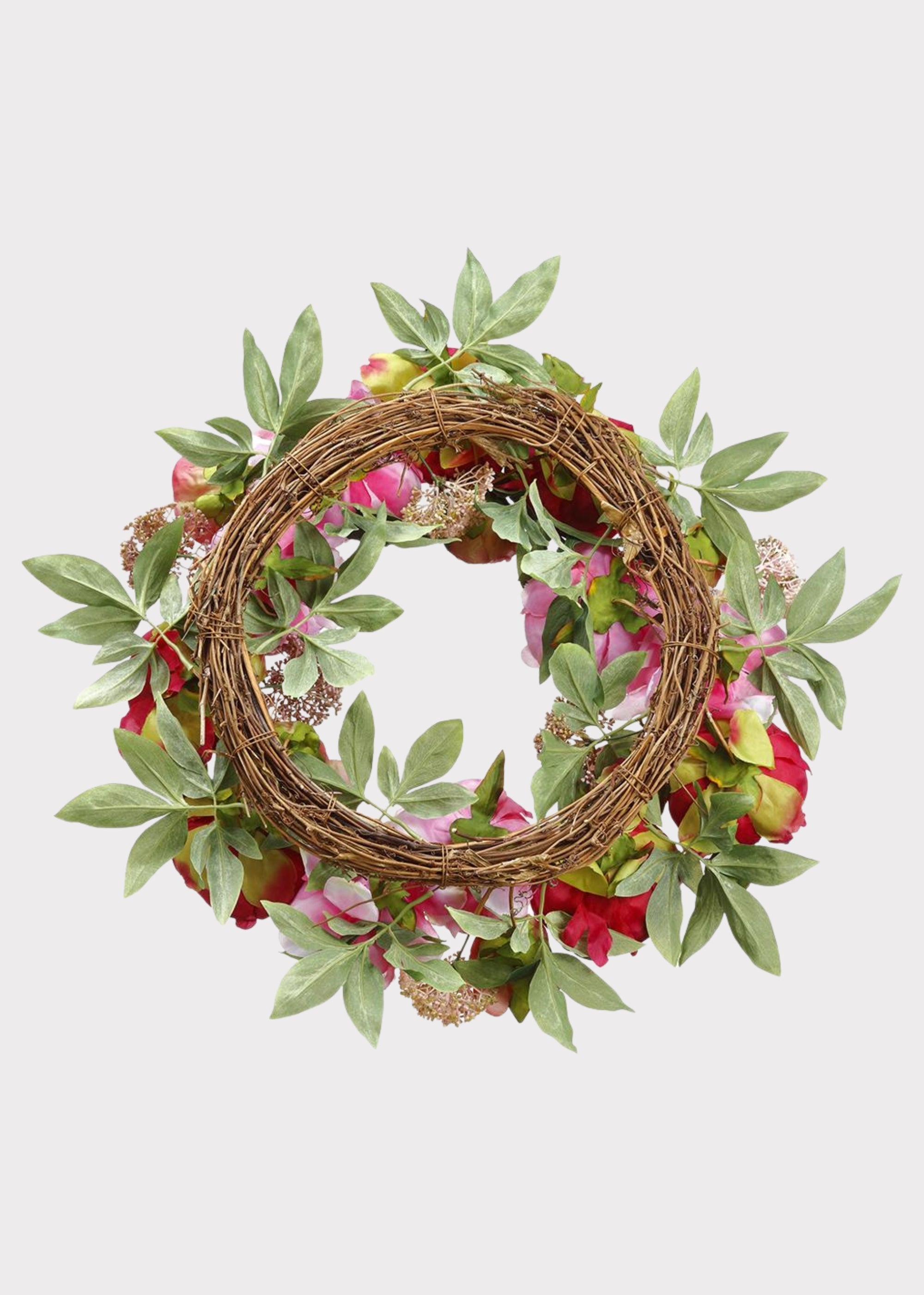 Pink Artificial Peony Wreath for Home Decor