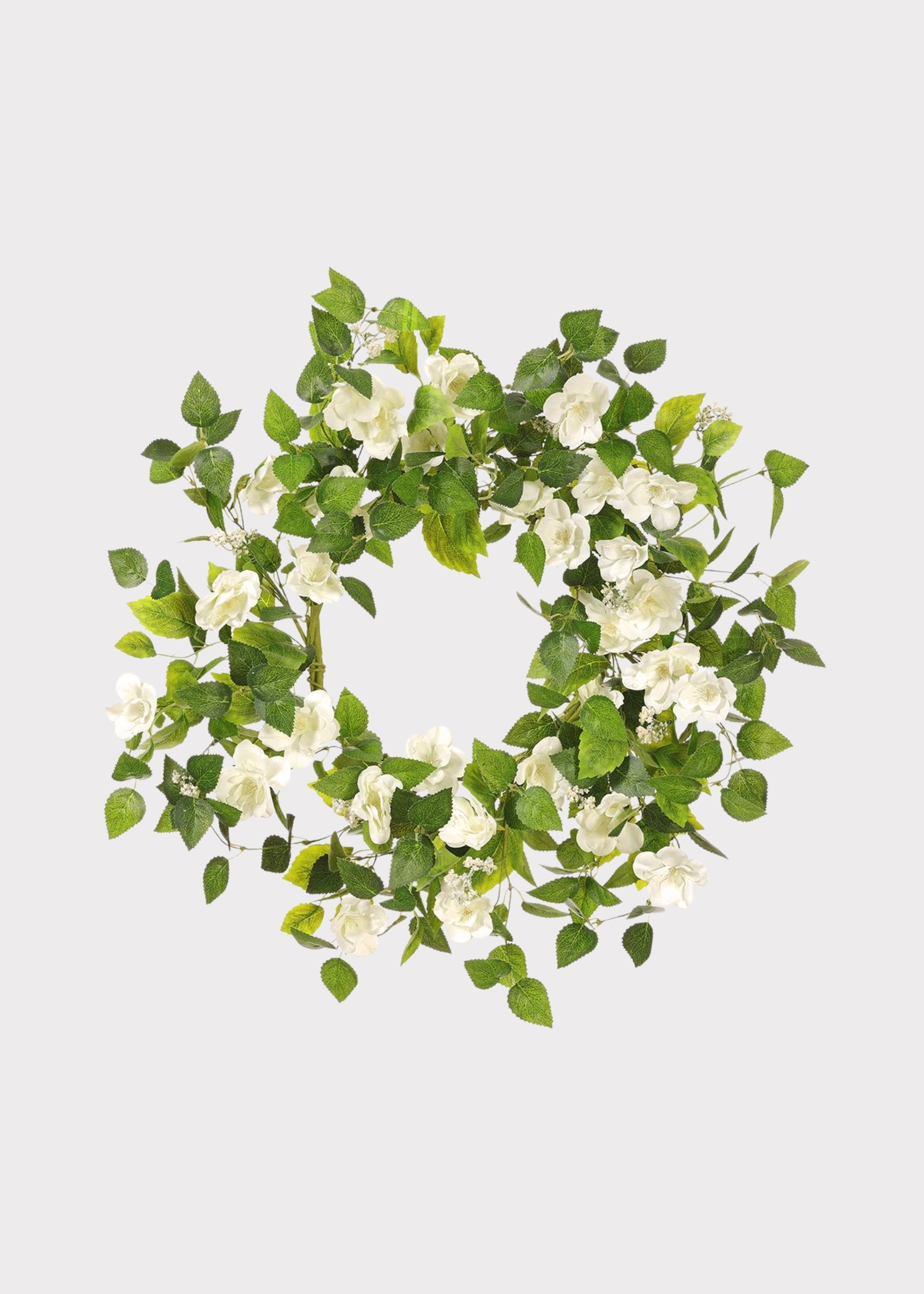 White Artificial Rose Wreath for Vase Styling