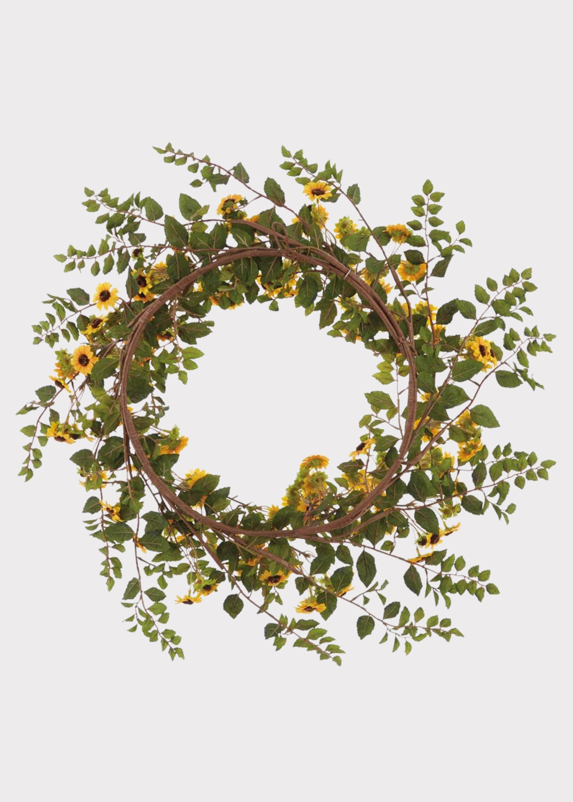 Yellow Artificial Sunflower Wreath for Home Decor
