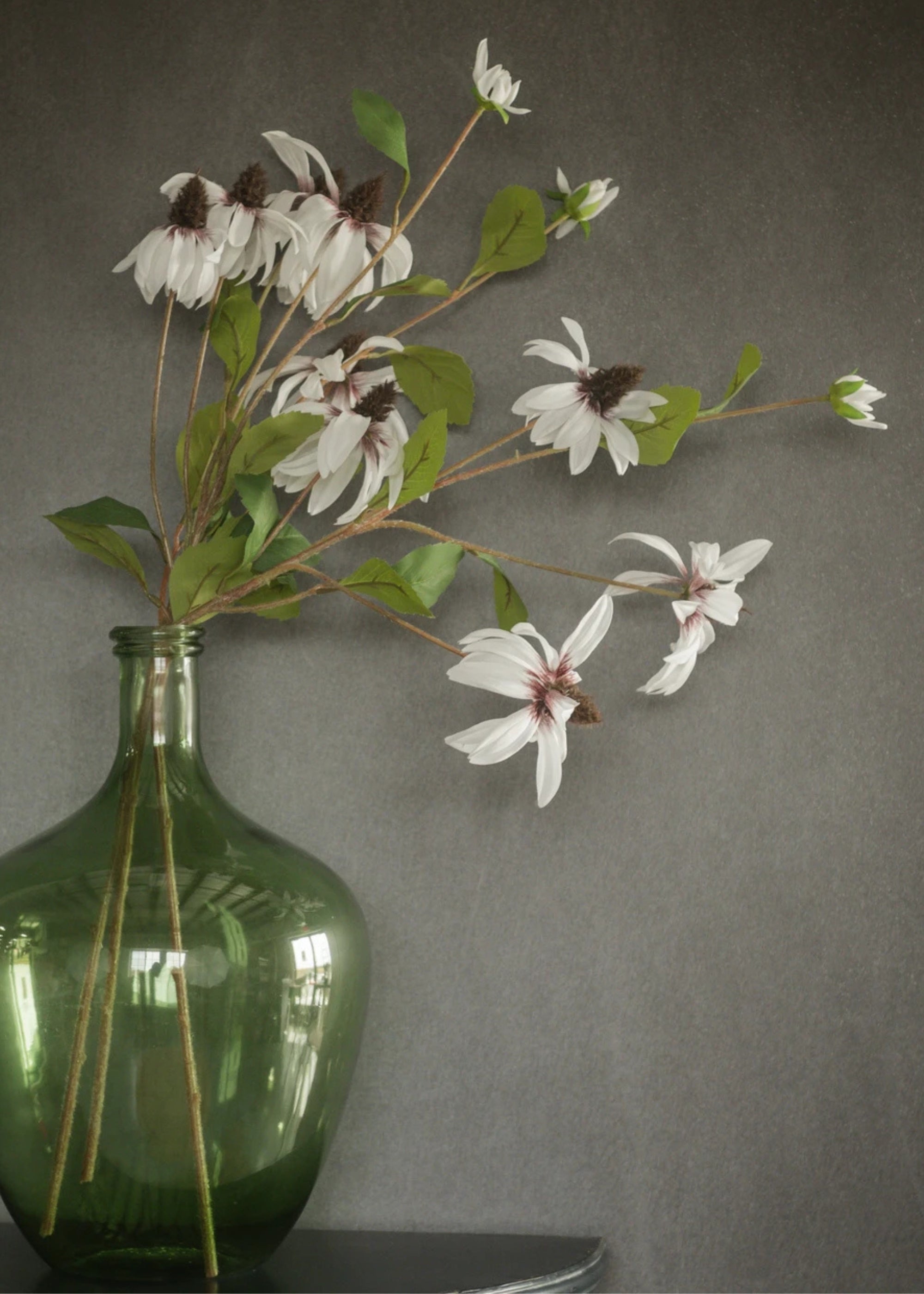 White Artificial Black Eyed Susan Wildflowers for Home Decor