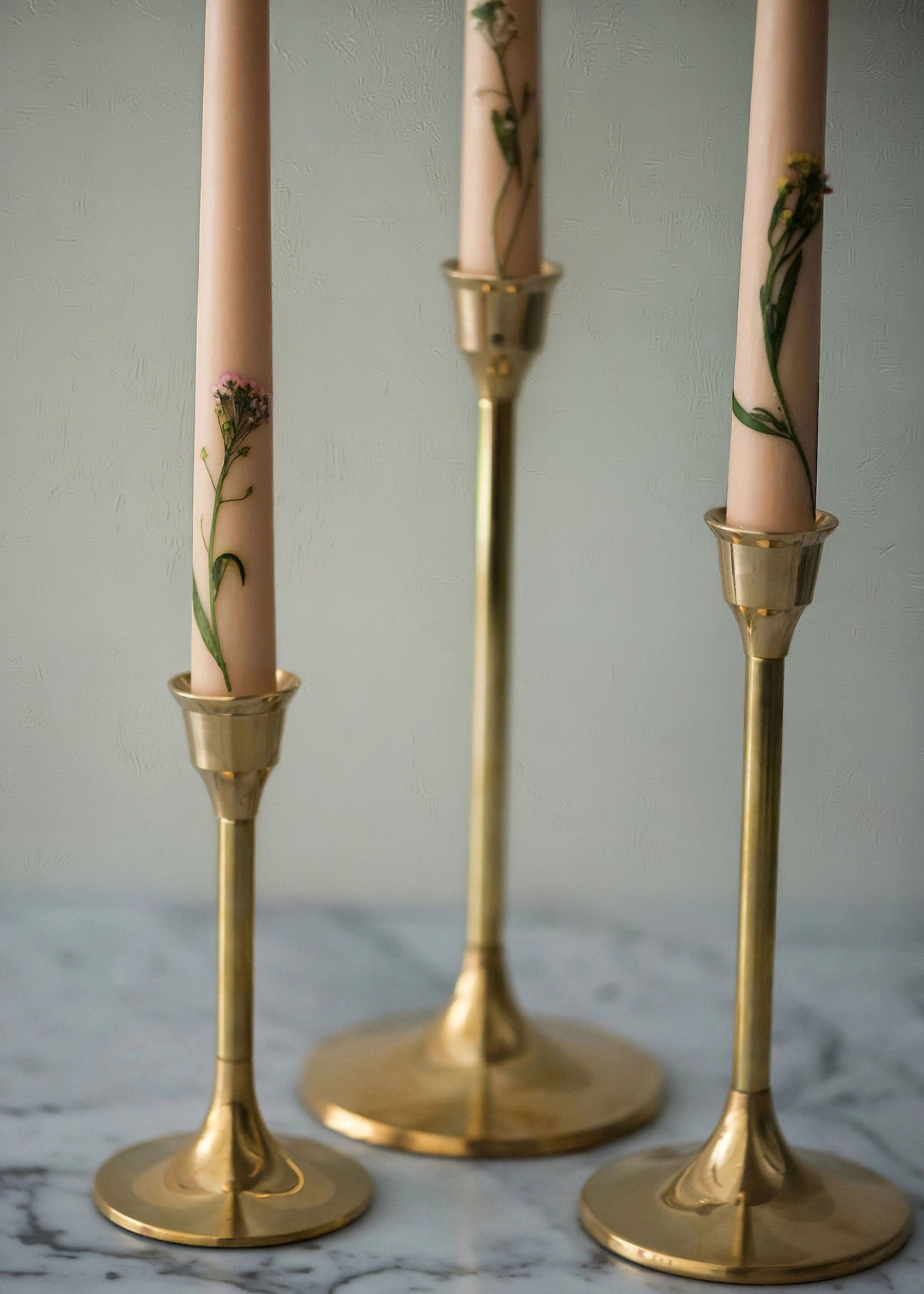 Set Handcrafted Beeswax Taper Candles for Table Centerpiece