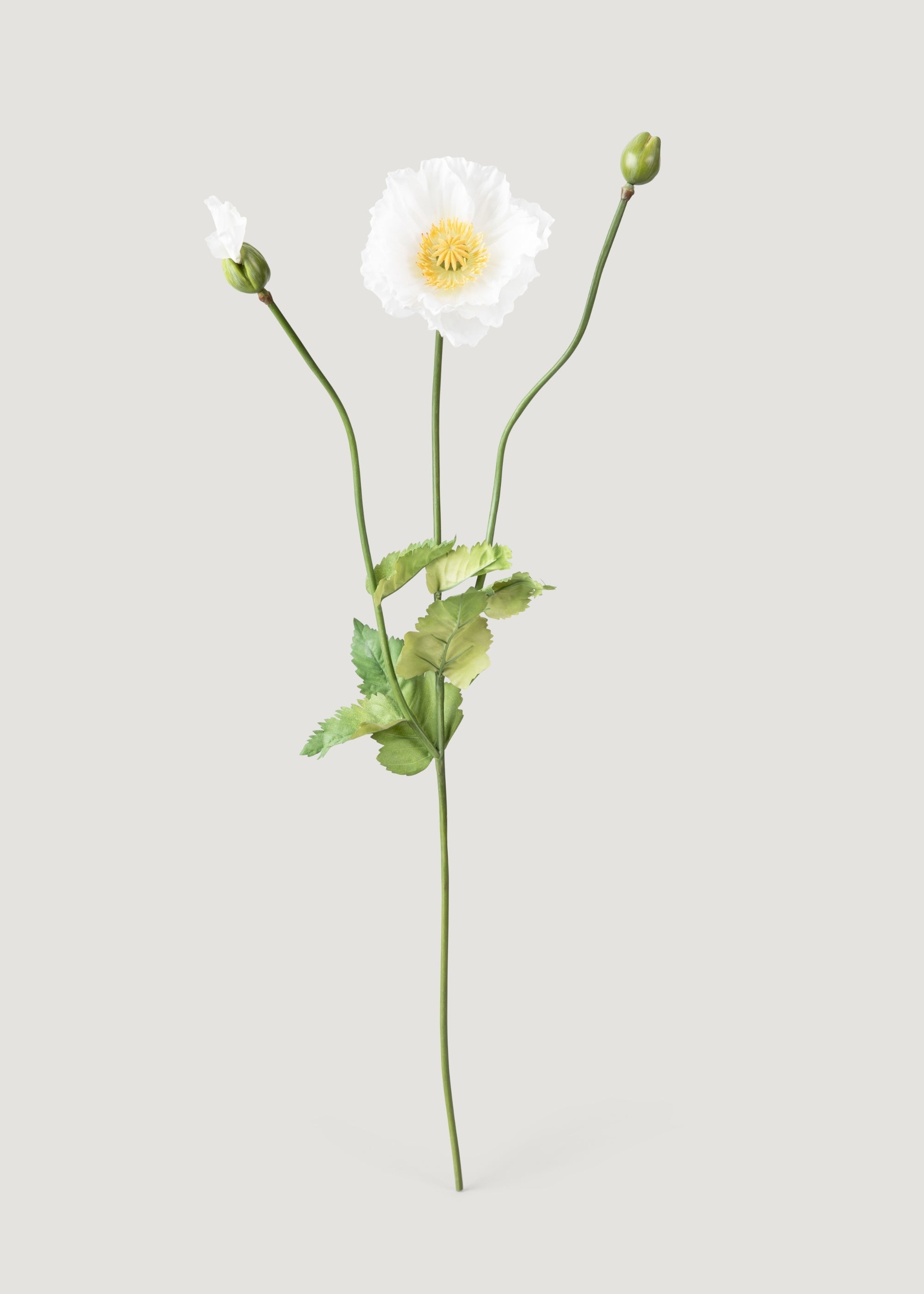 Cream Artificial Poppy Stem for Wedding Decor