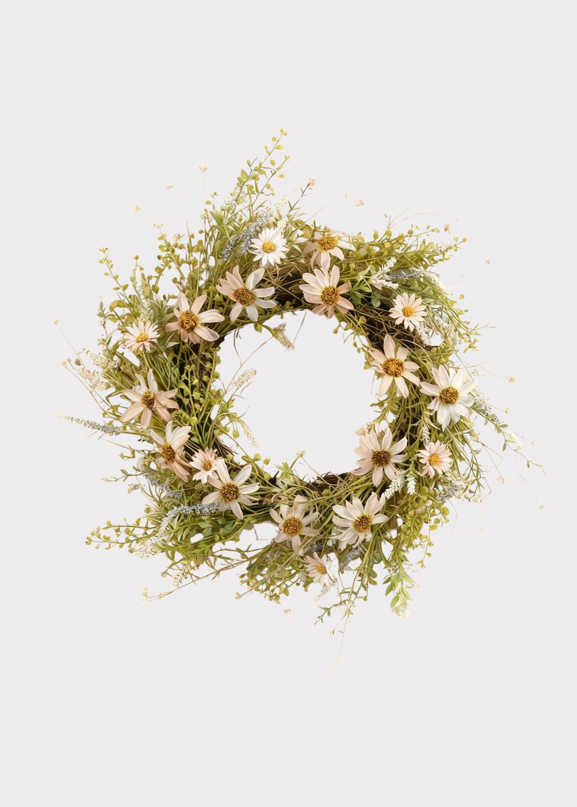 Pink Artificial Pale Pink Wildflower Wreath for Vase Styling
