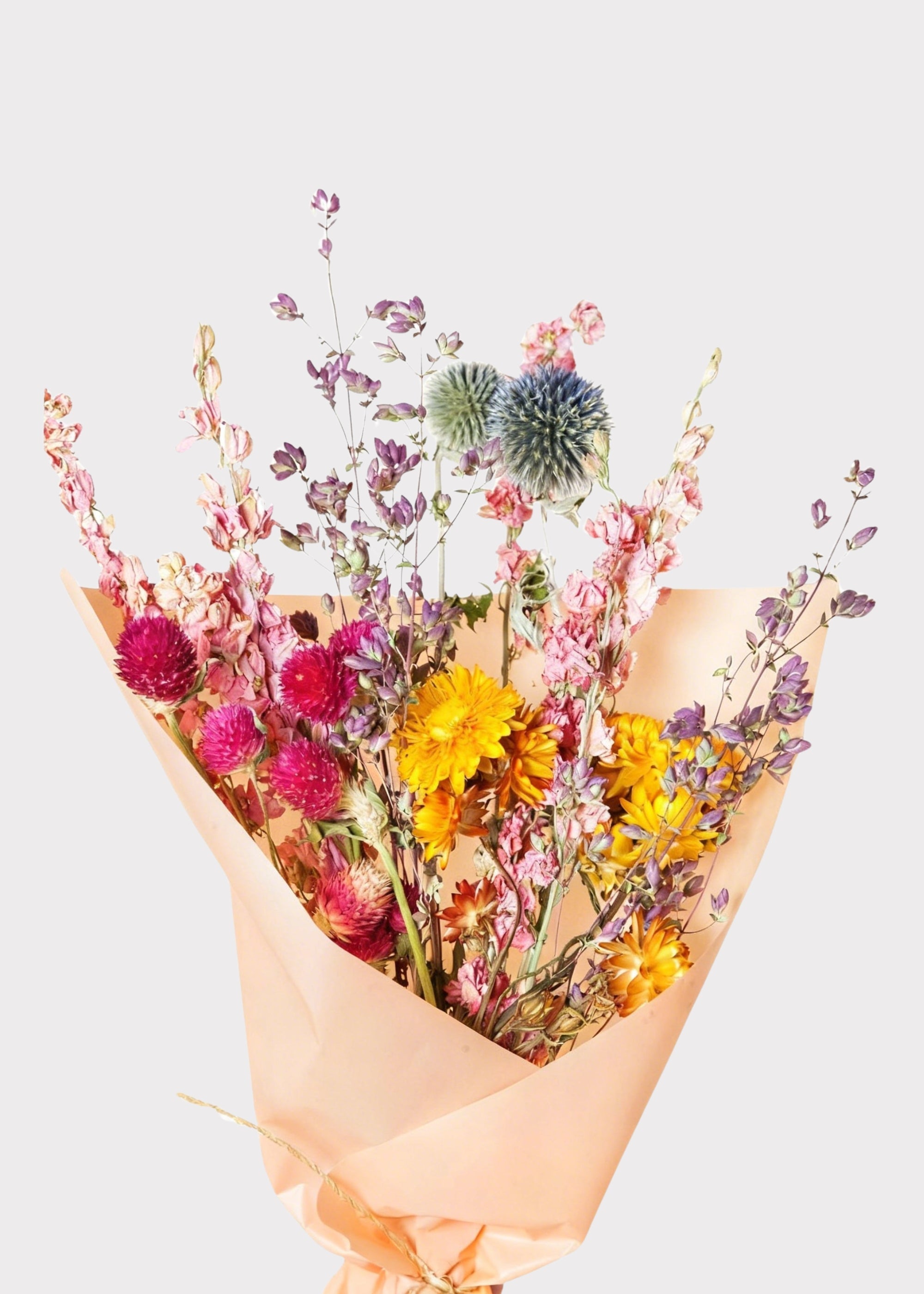 Pink Dried Colorful Pink and Yellow Small Bouquet for Vase Styling
