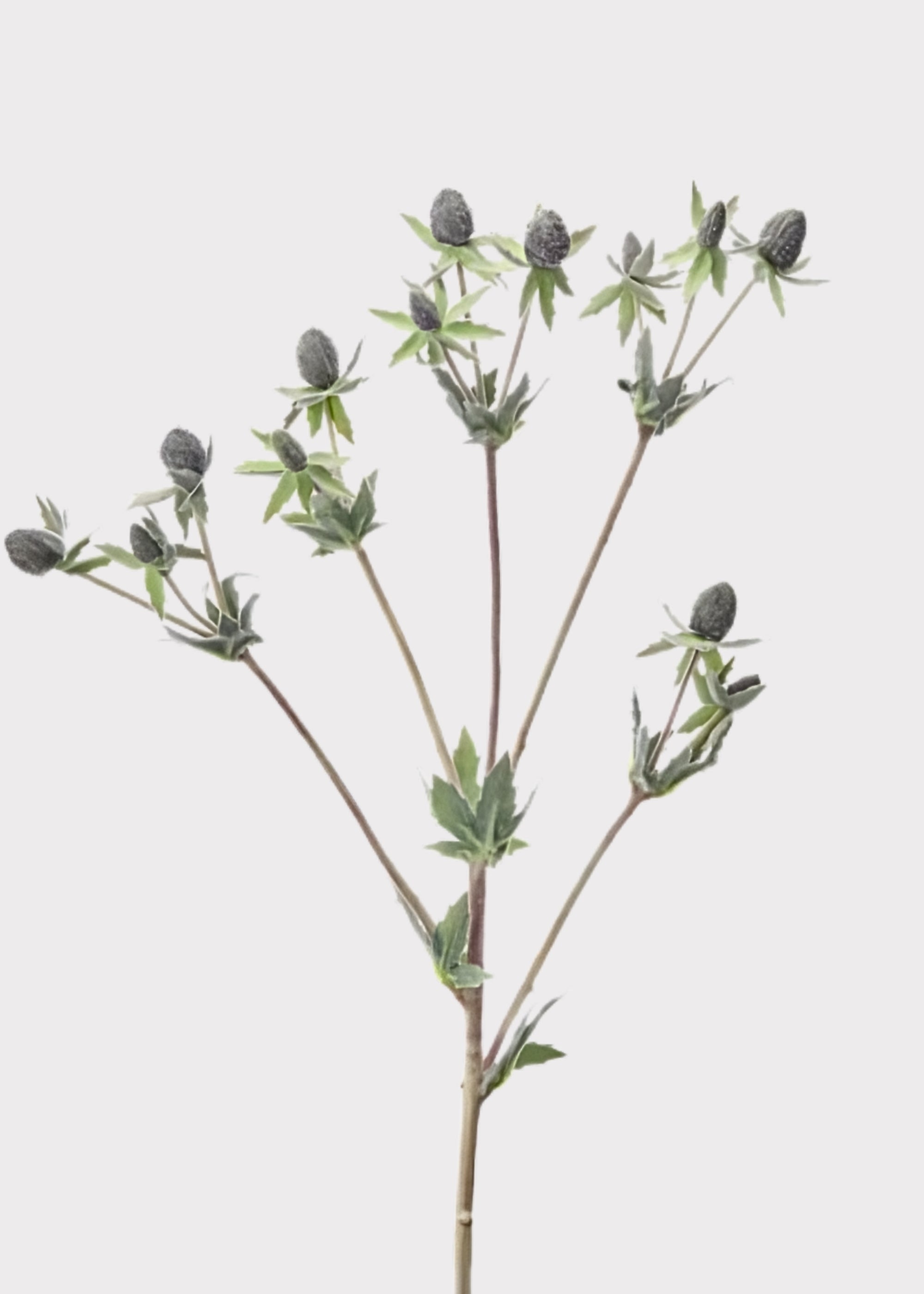 Blue Artificial Echinops Thistle Wildflower Spray for Vase Styling