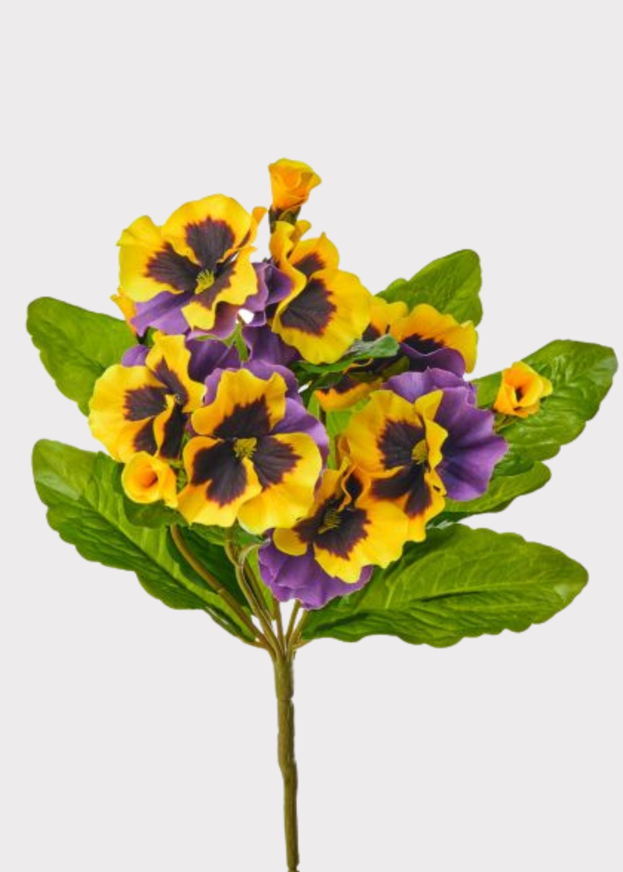 Yellow Artificial Pansy Bush for Vase Styling