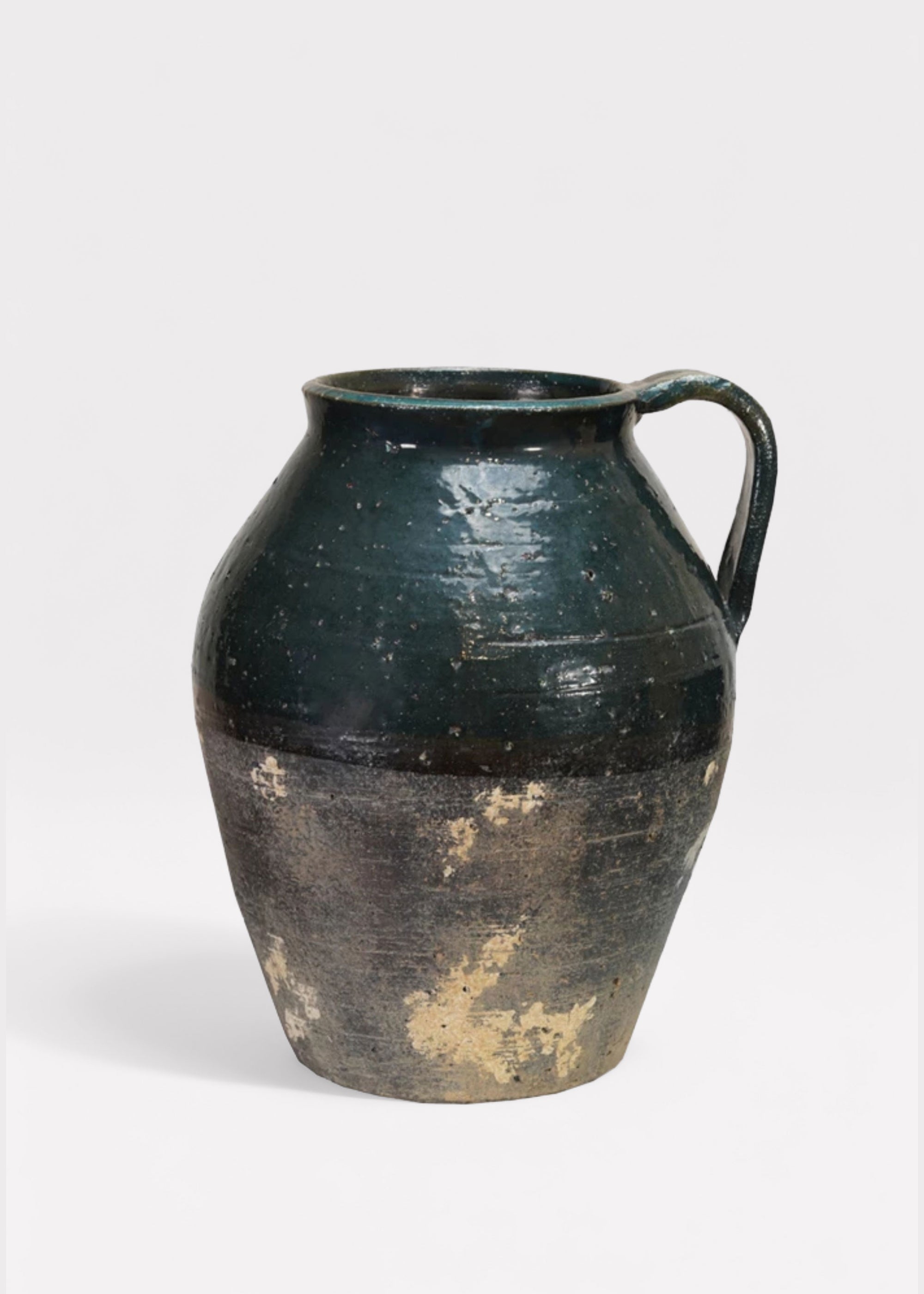 Blue Distressed Terra Cotta Pitcher Vase for Vase Styling
