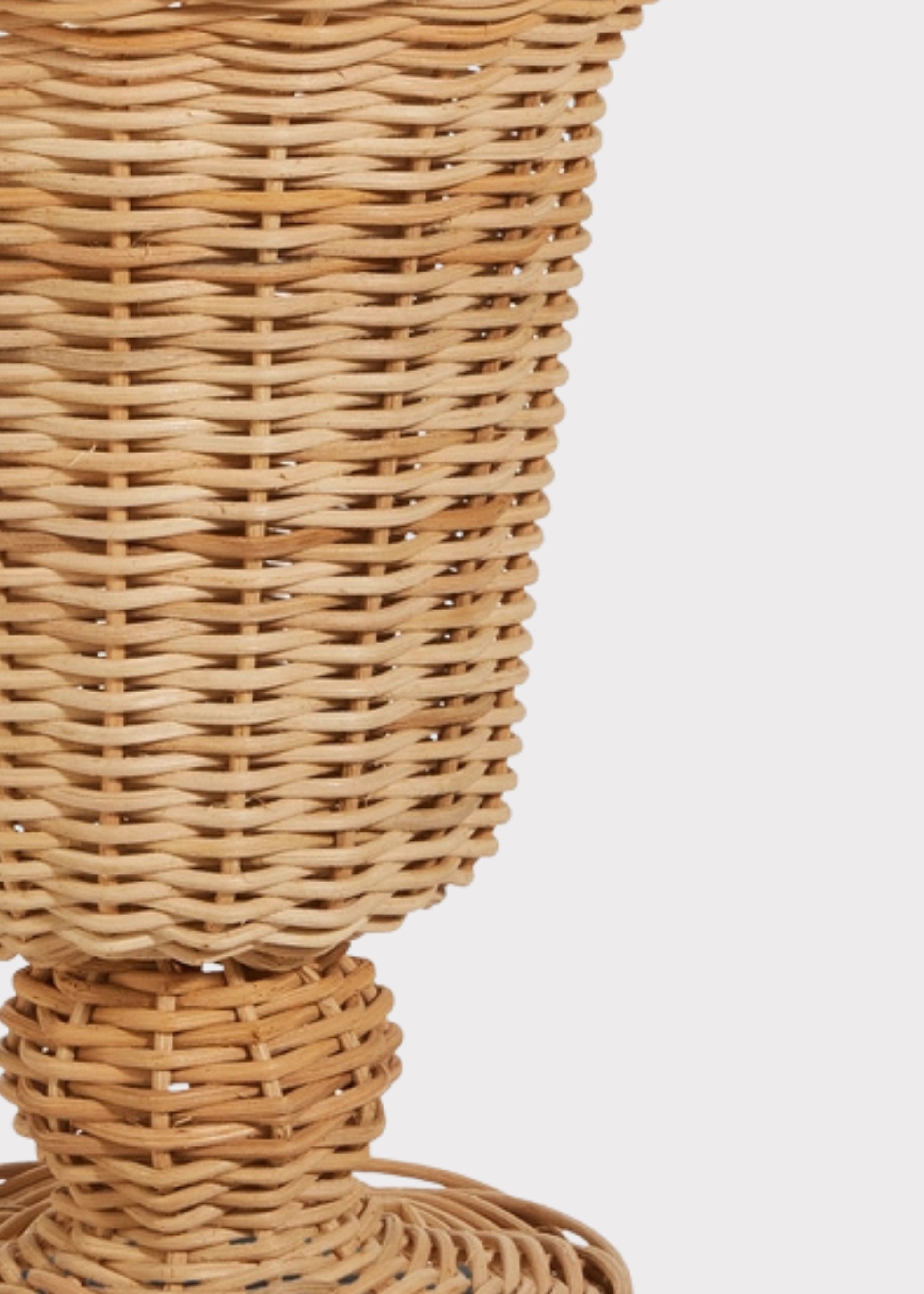Woven Wicker Footed Urn Vase Or Planter Pot for Home Decor