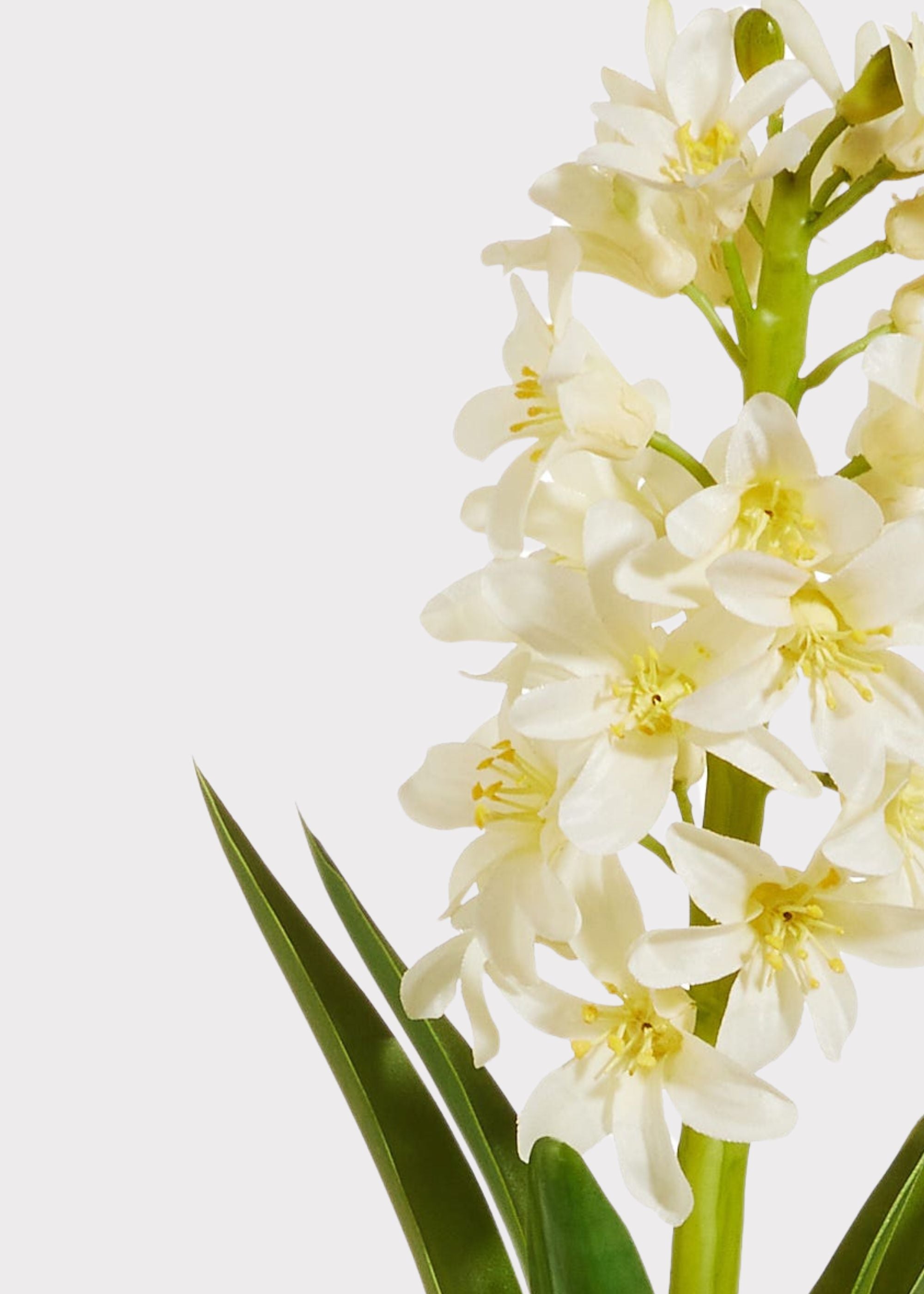 White Artificial Blooming Spring Hyacinth Drop for Entryway Arrangement