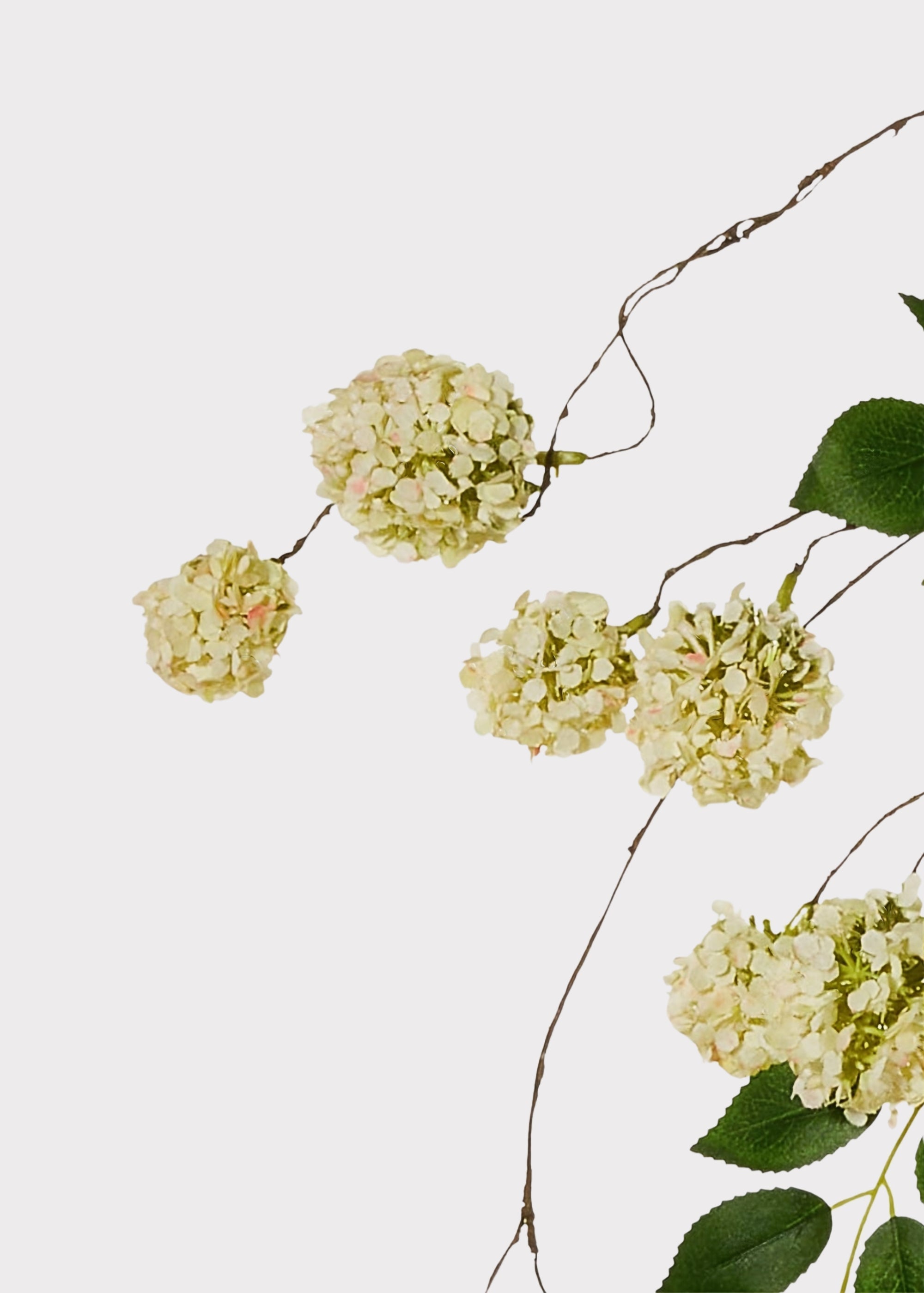 Green Artificial Hydrangea Branch for Home Decor