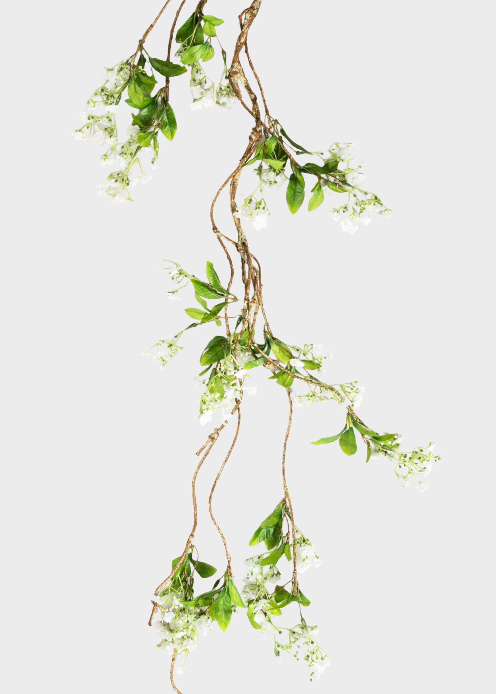 White Artificial and Green Blooming Garland for Vase Styling