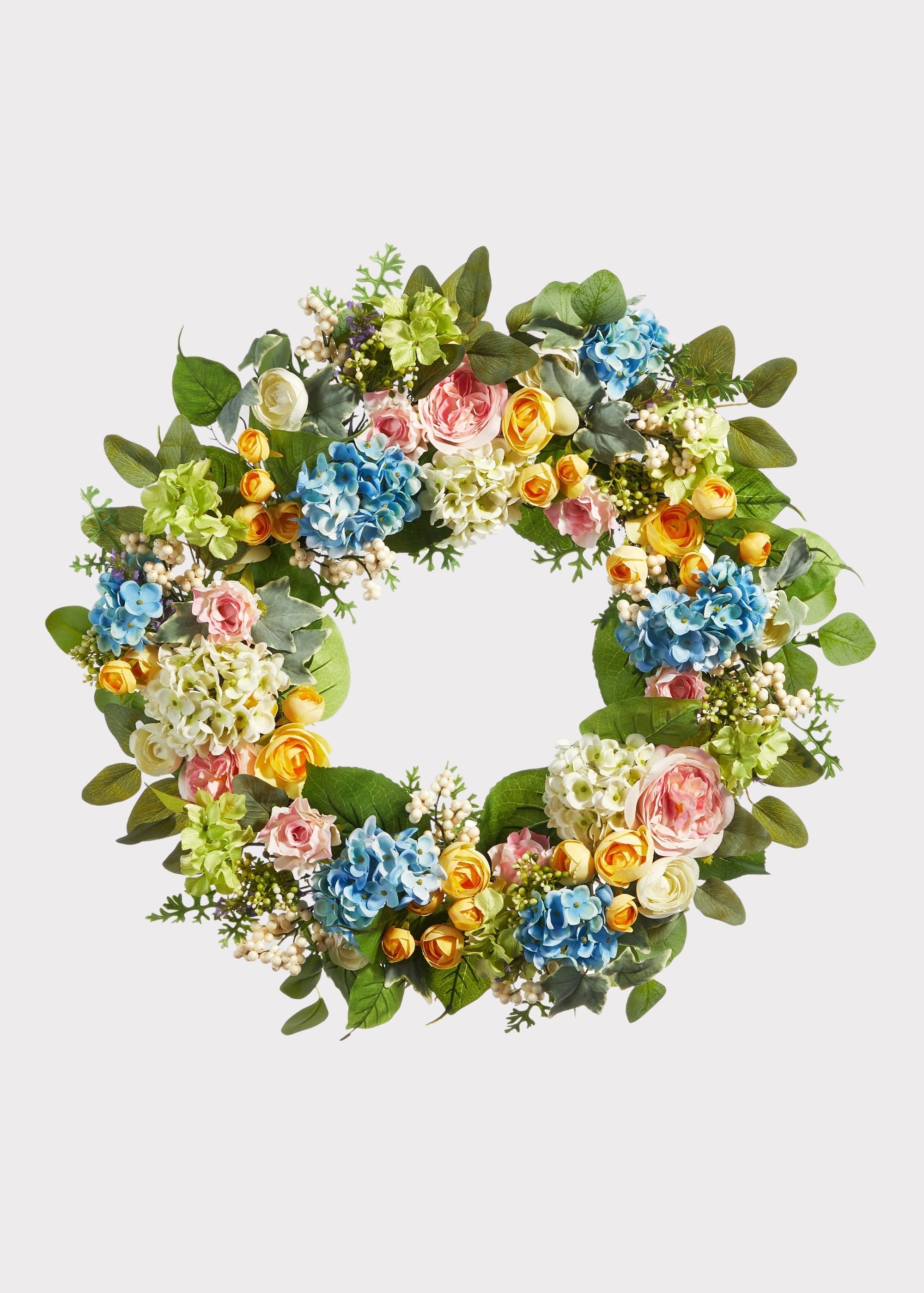 Blue Artificial Spring Blooming Wreath for Vase Styling