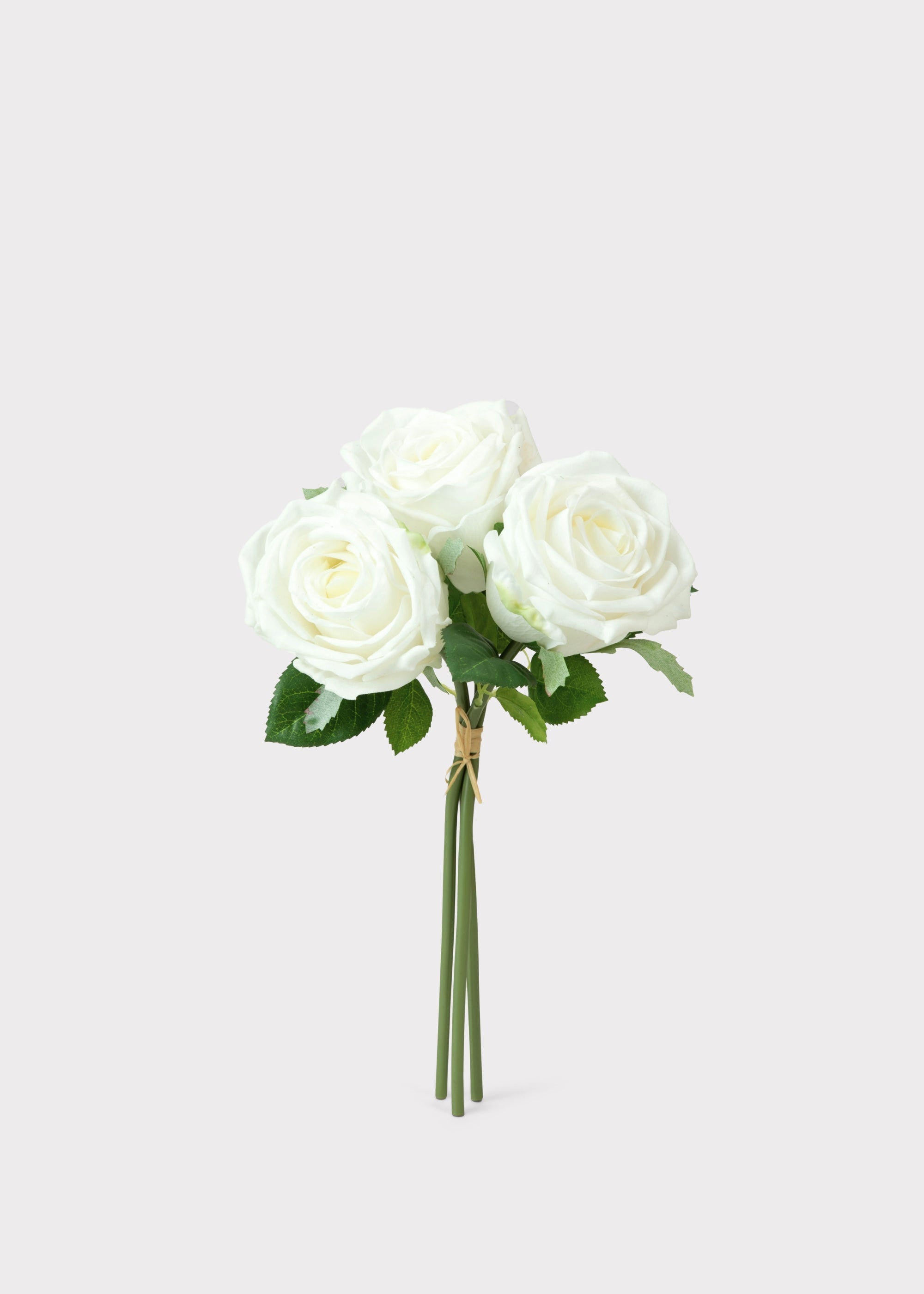 White Natural Touch Artificial Rose Bundle for Table Centerpiece