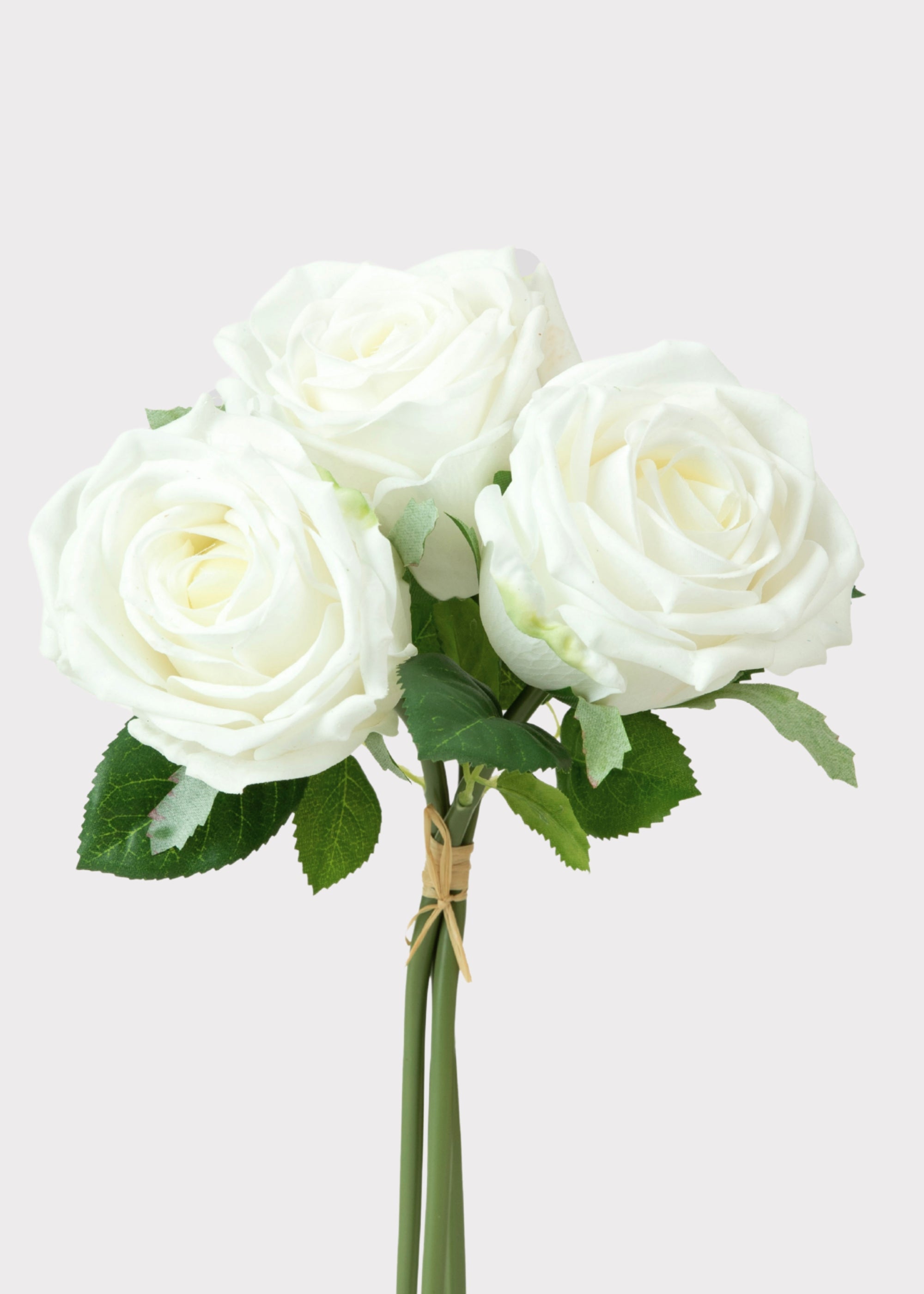White Natural Touch Artificial Rose Bundle for Vase Styling