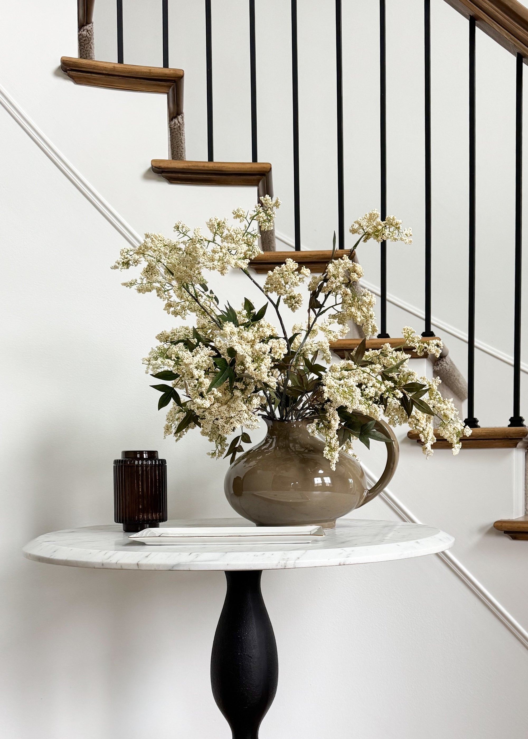 Cream Artificial Berry Branch for Home Decor