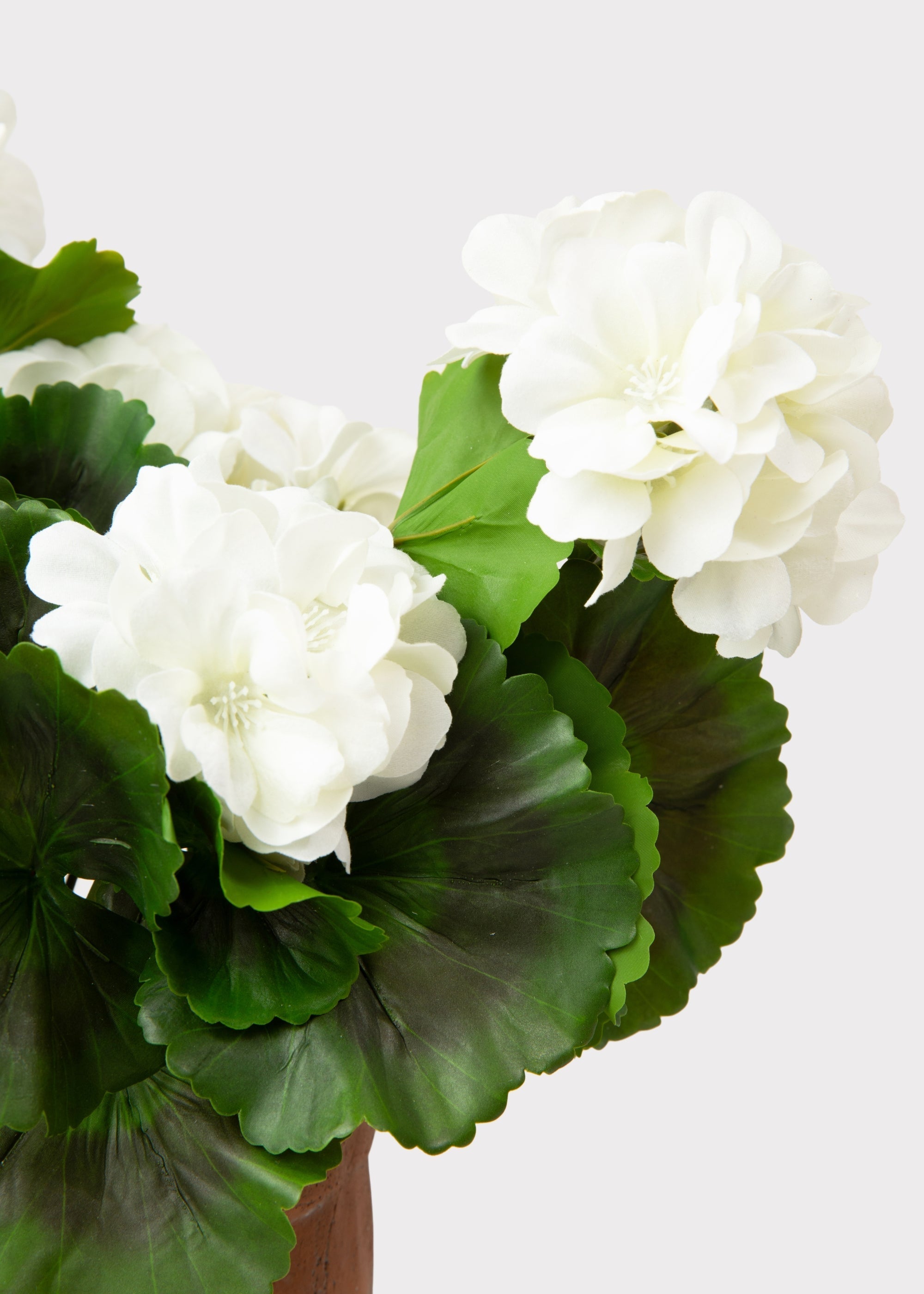 White Artificial Geranium Potted Plant for Home Decor