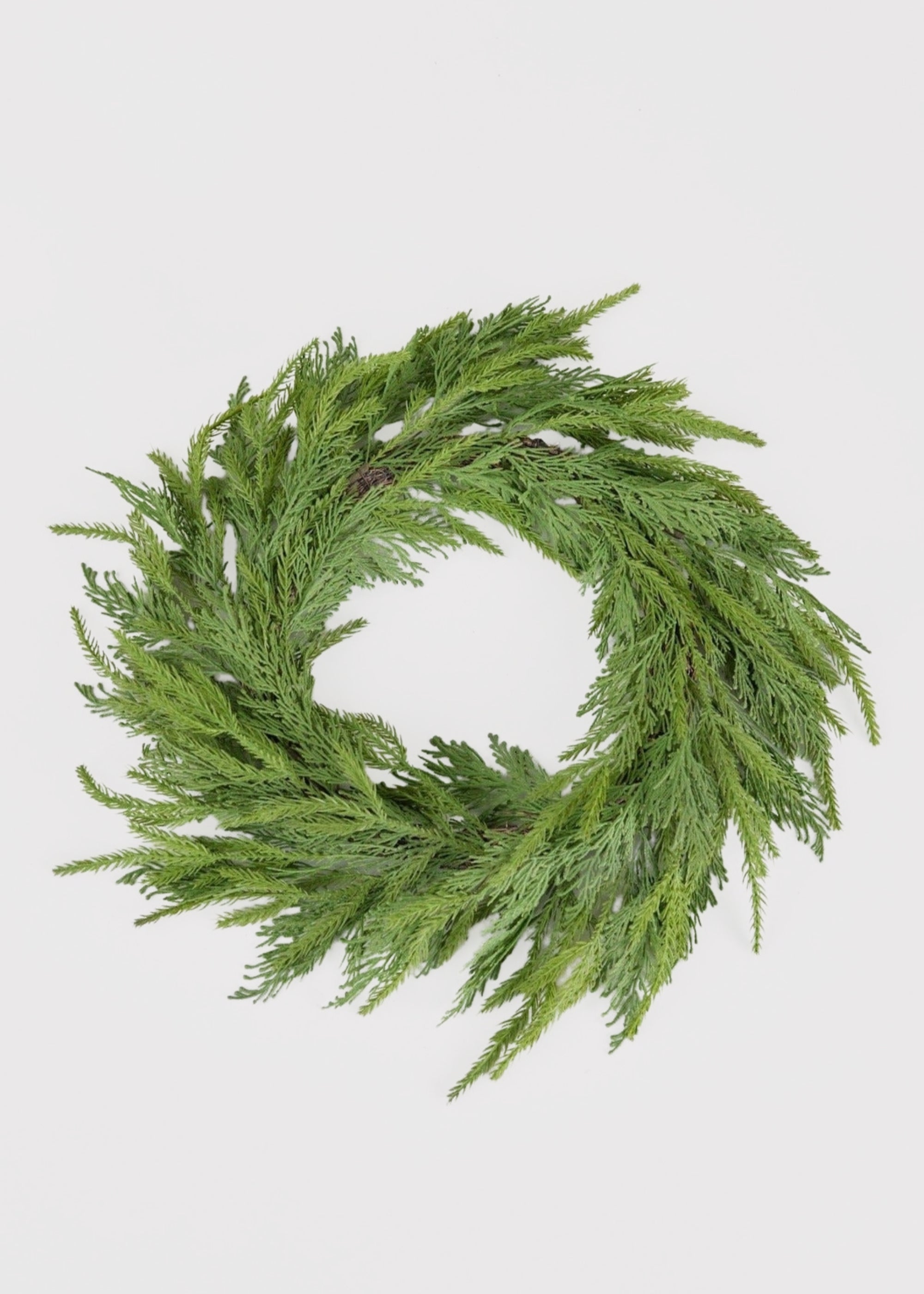 Green Artificial Cedar Wreath for Home Decor