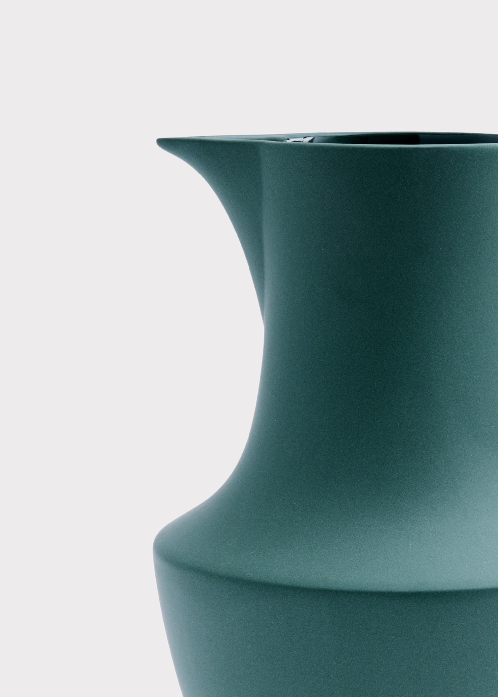 Green Sir/Madam Verdant Green Large Stoneware Pitcher Vase for Wedding Decor