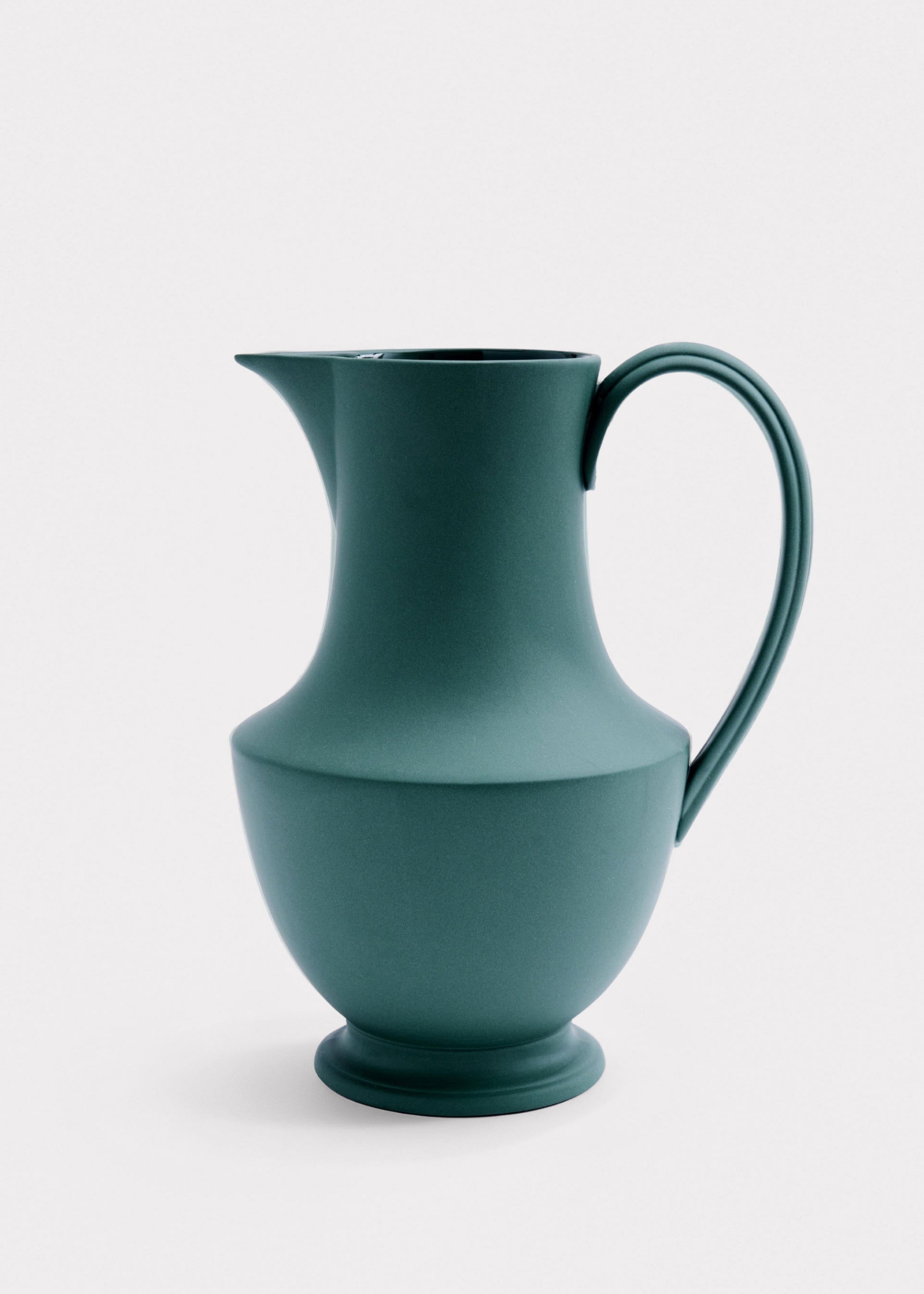 Green Sir/Madam Verdant Green Large Stoneware Pitcher Vase for Vase Styling