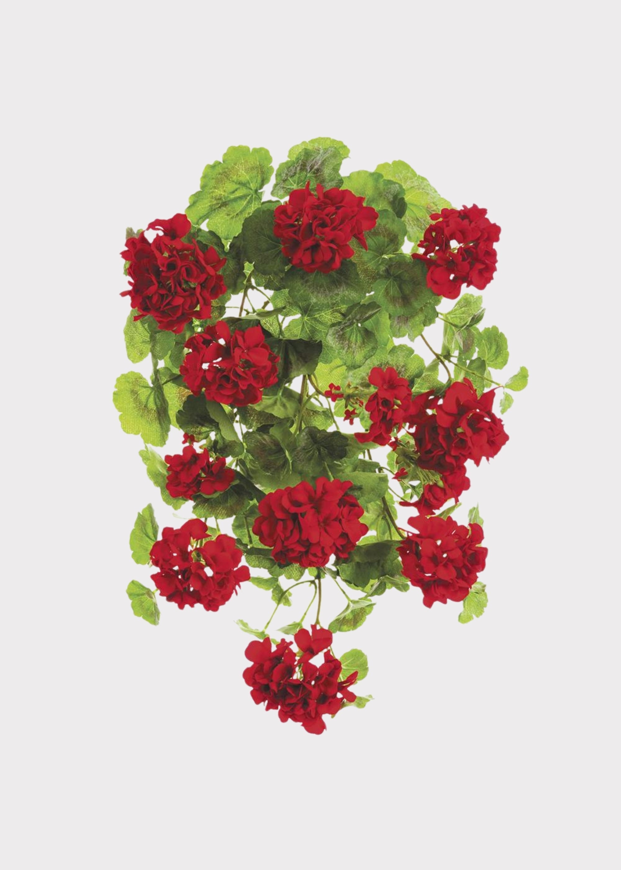 Red Artificial Geranium Bush for Vase Styling