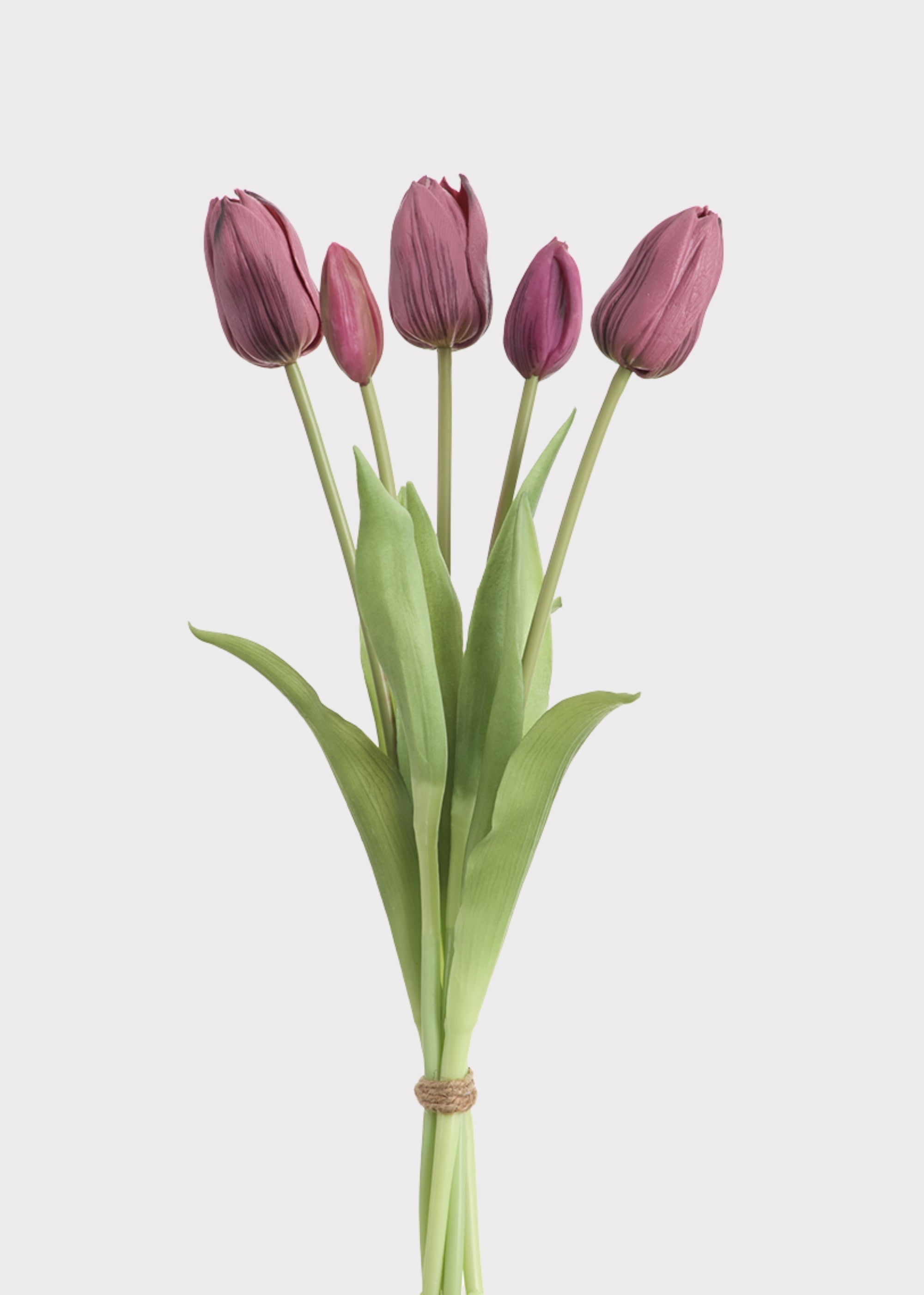 Purple Real Touch Artificial Tulip Bouquet for Vase Styling